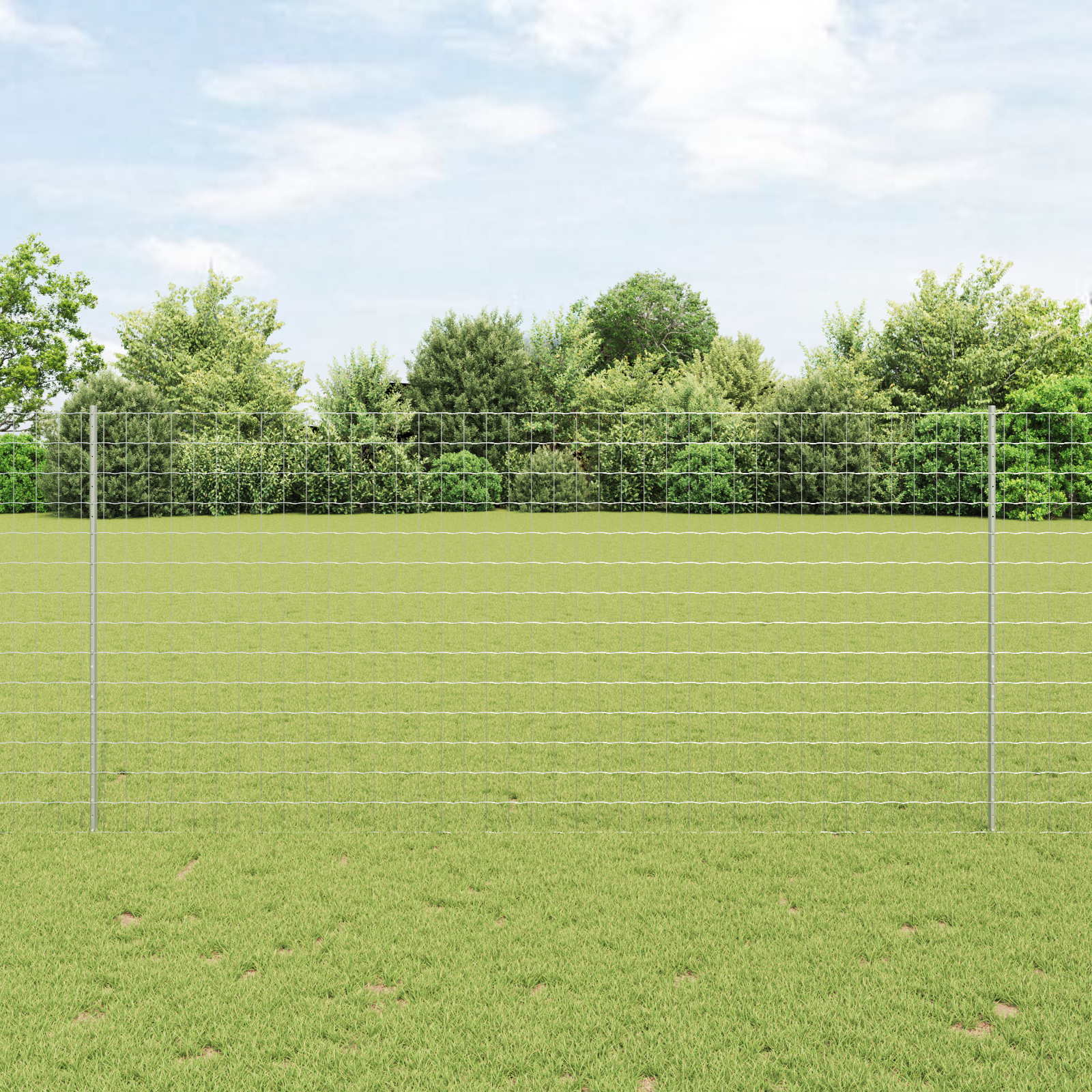 vidaXL Îngrădire cu stâlpi Argintiu 1.4 x 10 m Oțel vidaXL Îngrădire cu stâlpi Argintiu 1.4 x 10 m Oțel