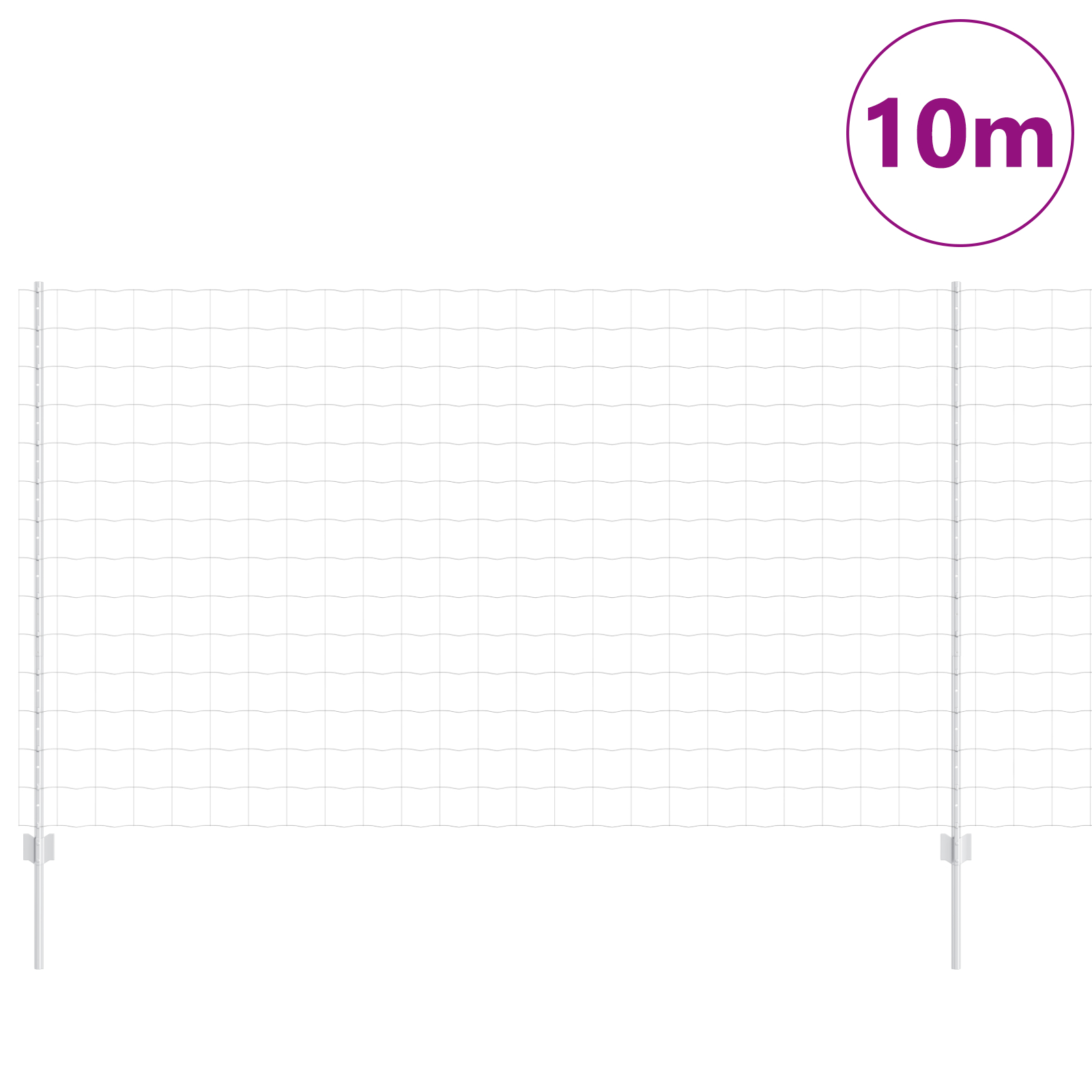 vidaXL Îngrădire cu stâlpi Argintiu 1.4 x 10 m Oțel vidaXL Îngrădire cu stâlpi Argintiu 1.4 x 10 m Oțel