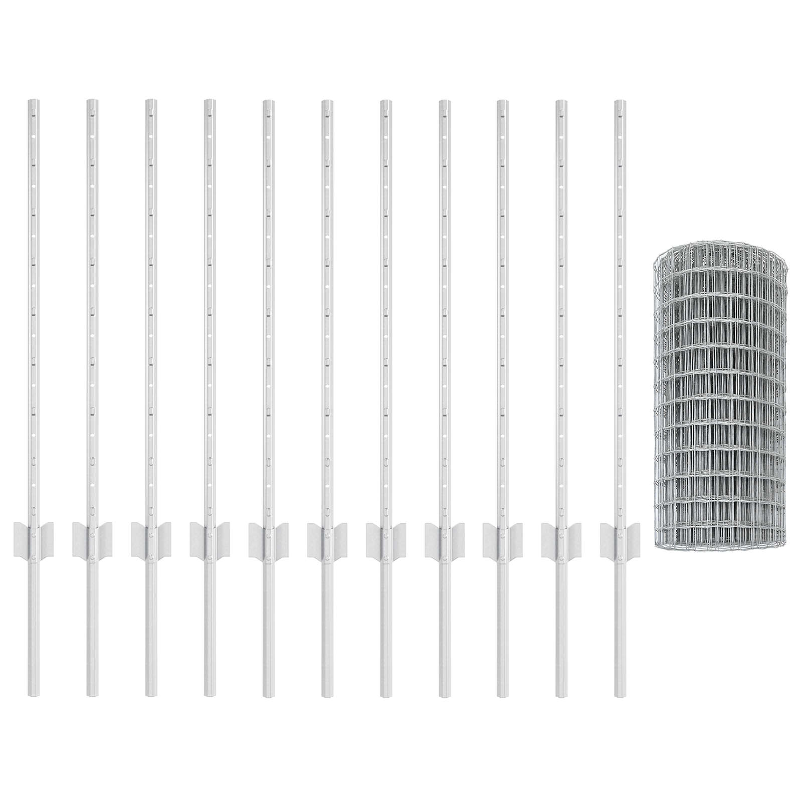 vidaXL Îngrădire cu stâlpi Argintiu 0.8 x 25 m Oțel vidaXL Îngrădire cu stâlpi Argintiu 0.8 x 25 m Oțel