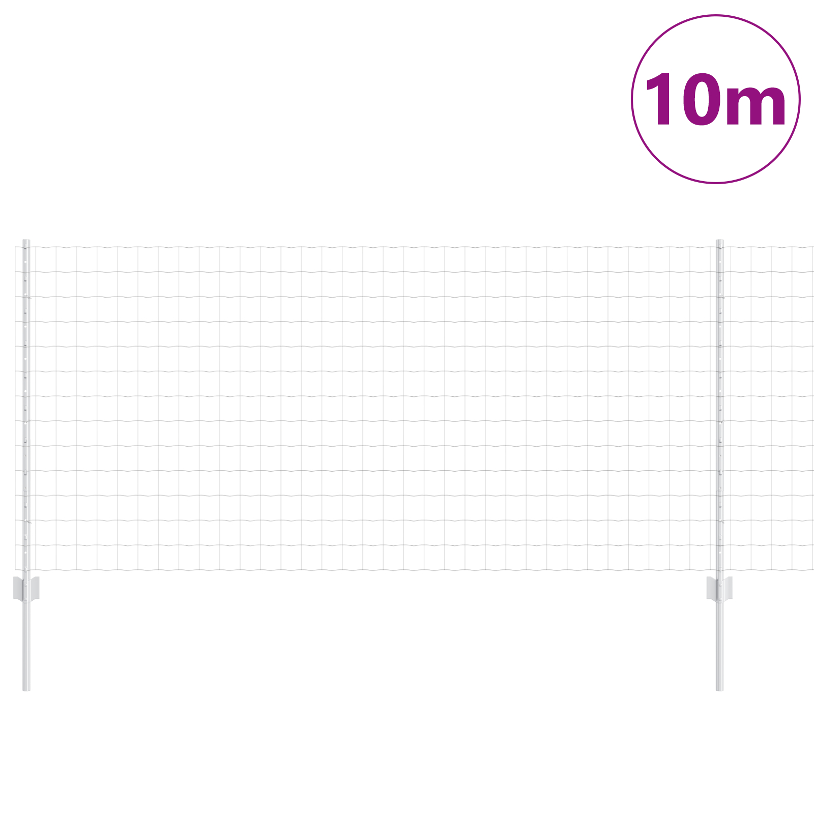 vidaXL Îngrădire cu stâlpi Argintiu 1 x 10 m Oțel