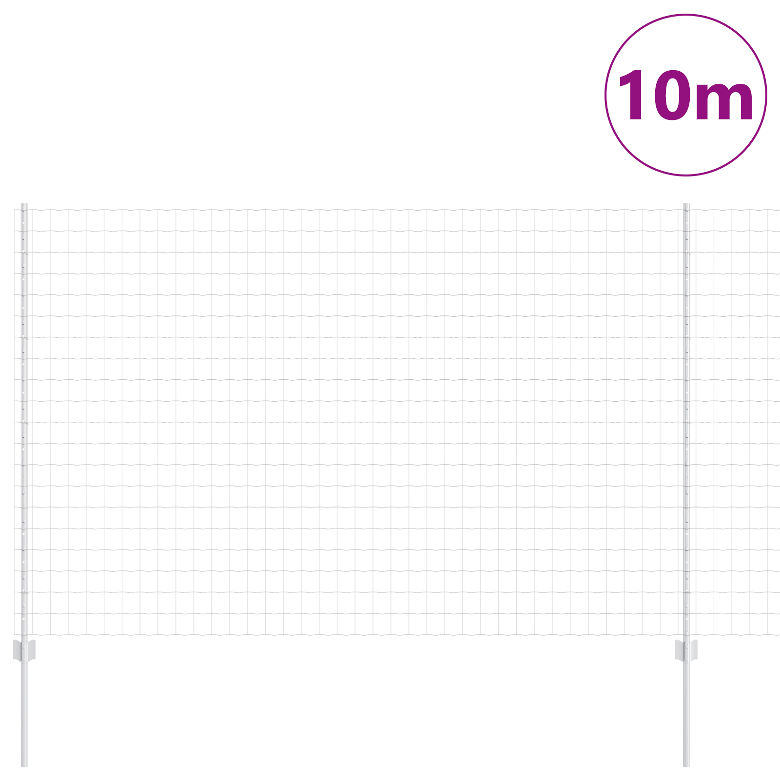 vidaXL Îngrădire cu stâlpi Argintiu 1.5 x 10 m Oțel