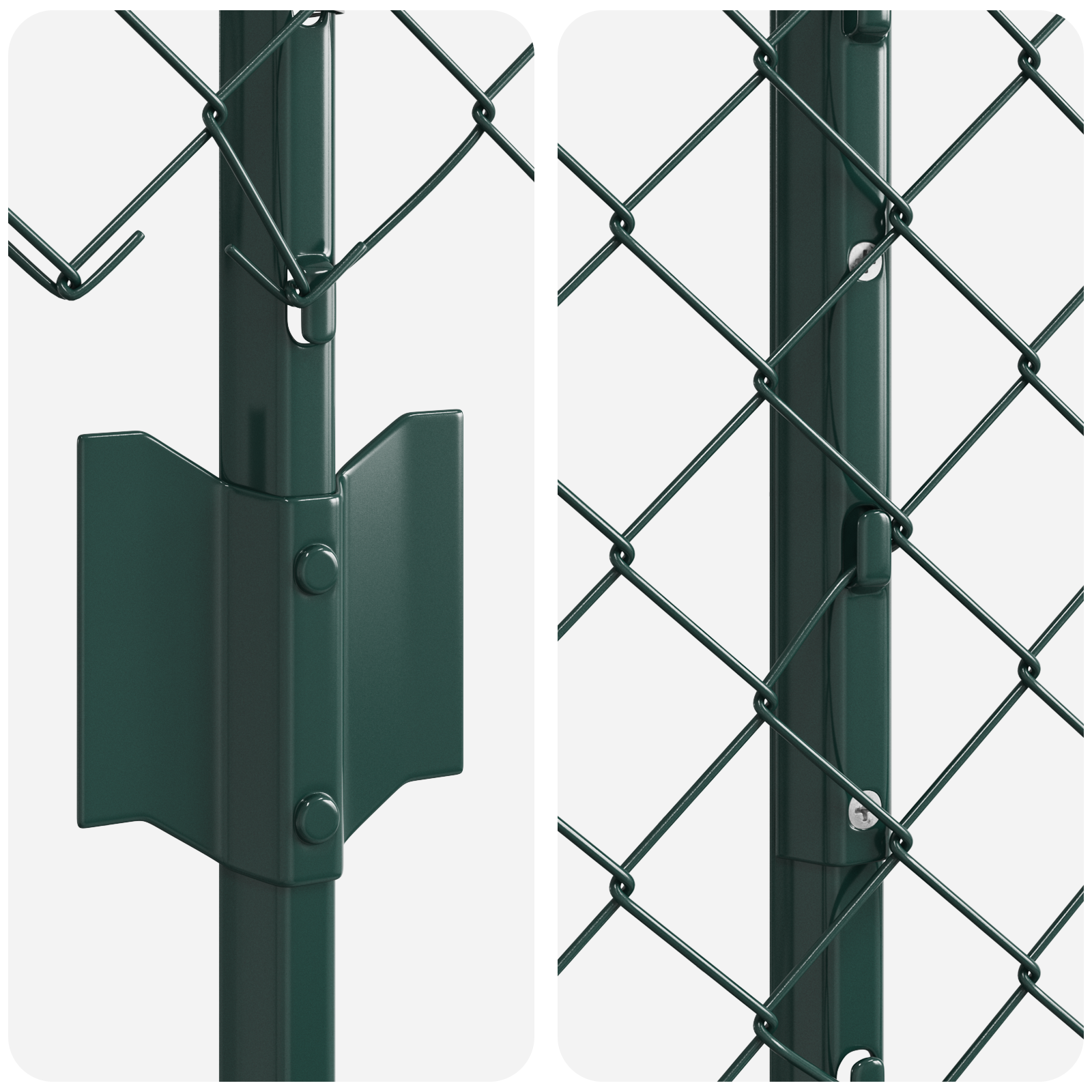 vidaXL Îngrădire cu stâlpi Verde 1.4 x 10 m Oțel