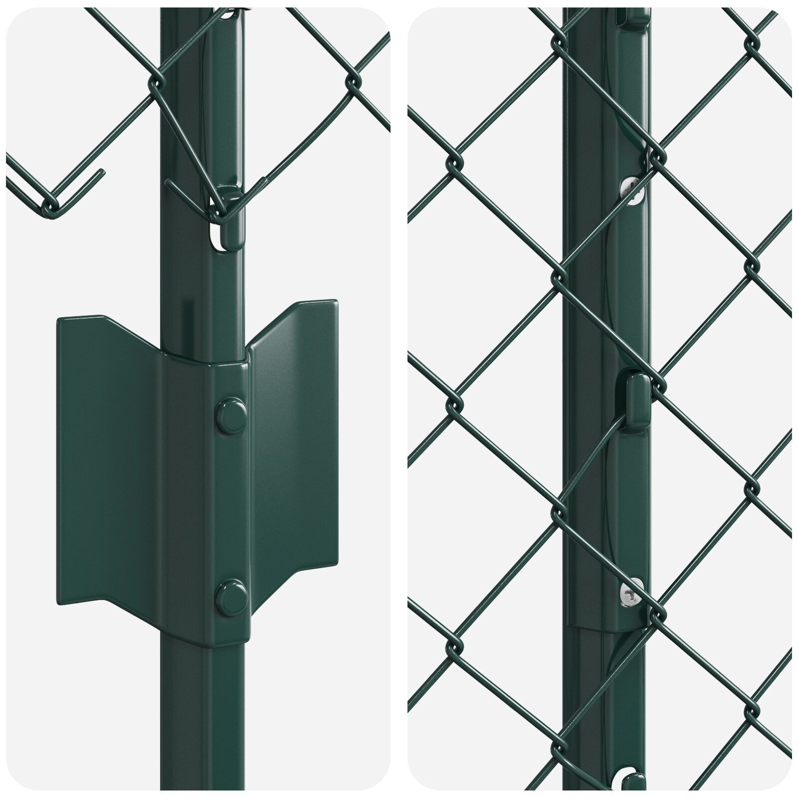 vidaXL Îngrădire cu stâlpi Verde 1.6 x 10 m Oțel vidaXL Îngrădire cu stâlpi Verde 1.6 x 10 m Oțel