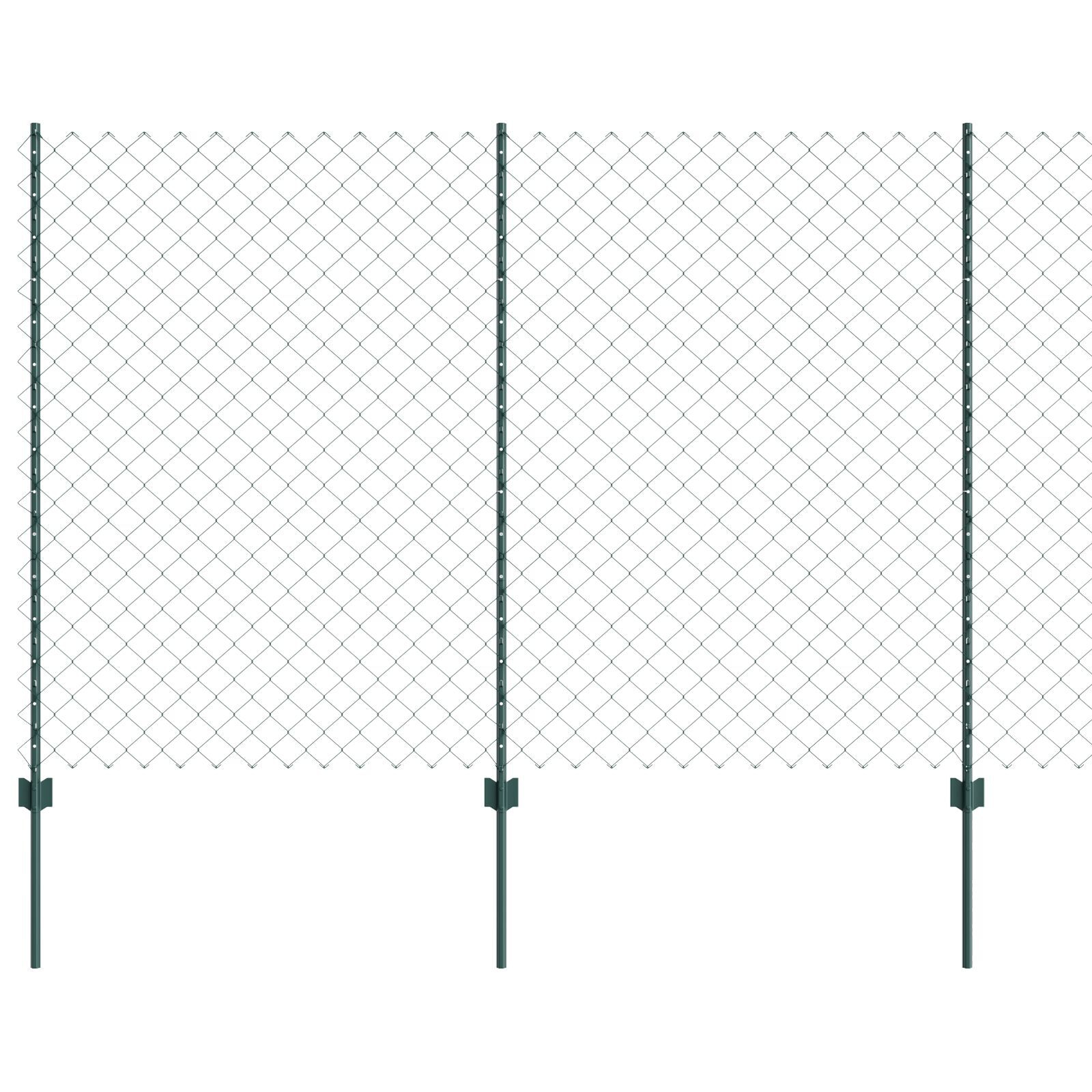 vidaXL Îngrădire cu stâlpi Verde 1.6 x 10 m Oțel