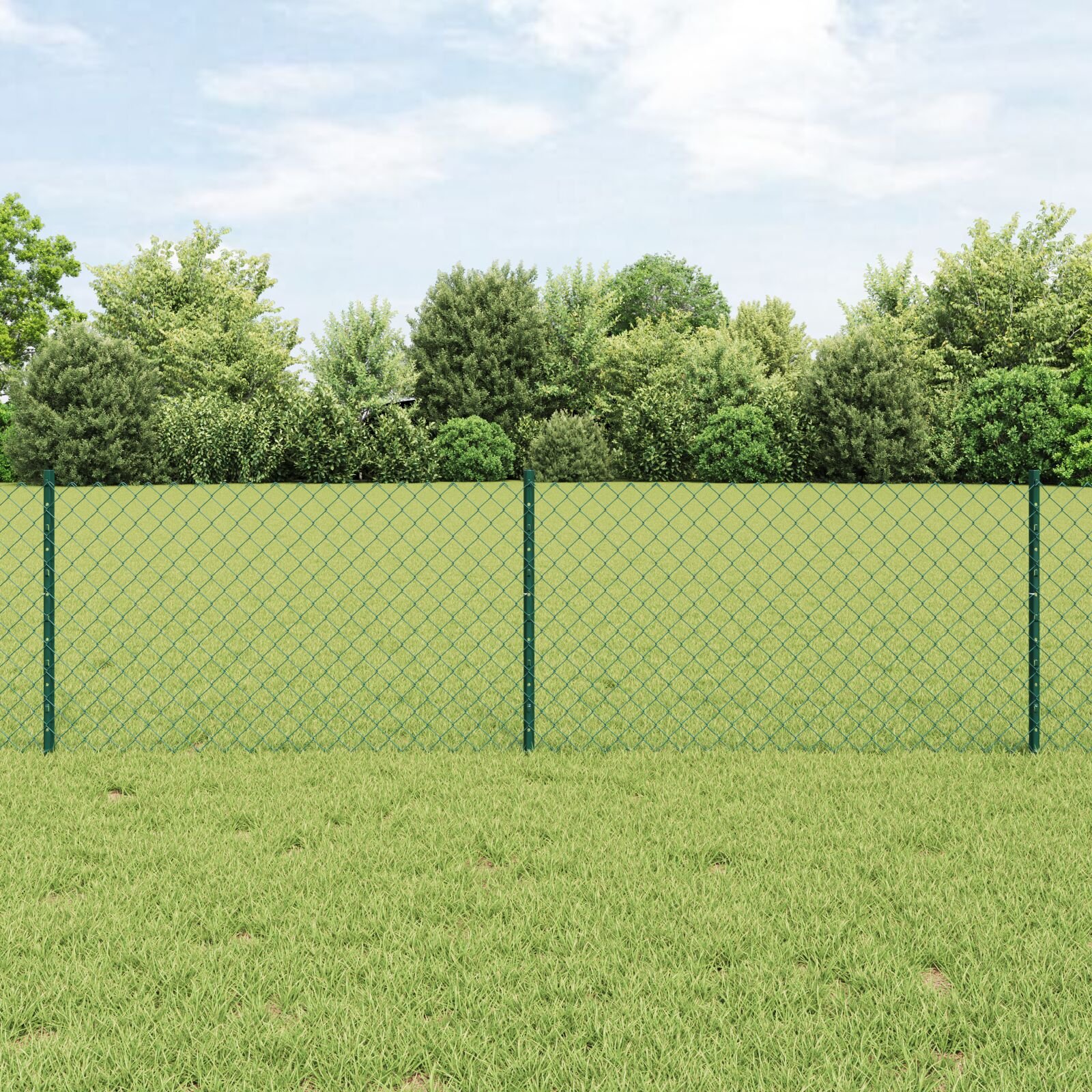 vidaXL Îngrădire cu stâlpi Verde 0.6 x 25 m Oțel vidaXL Îngrădire cu stâlpi Verde 0.6 x 25 m Oțel
