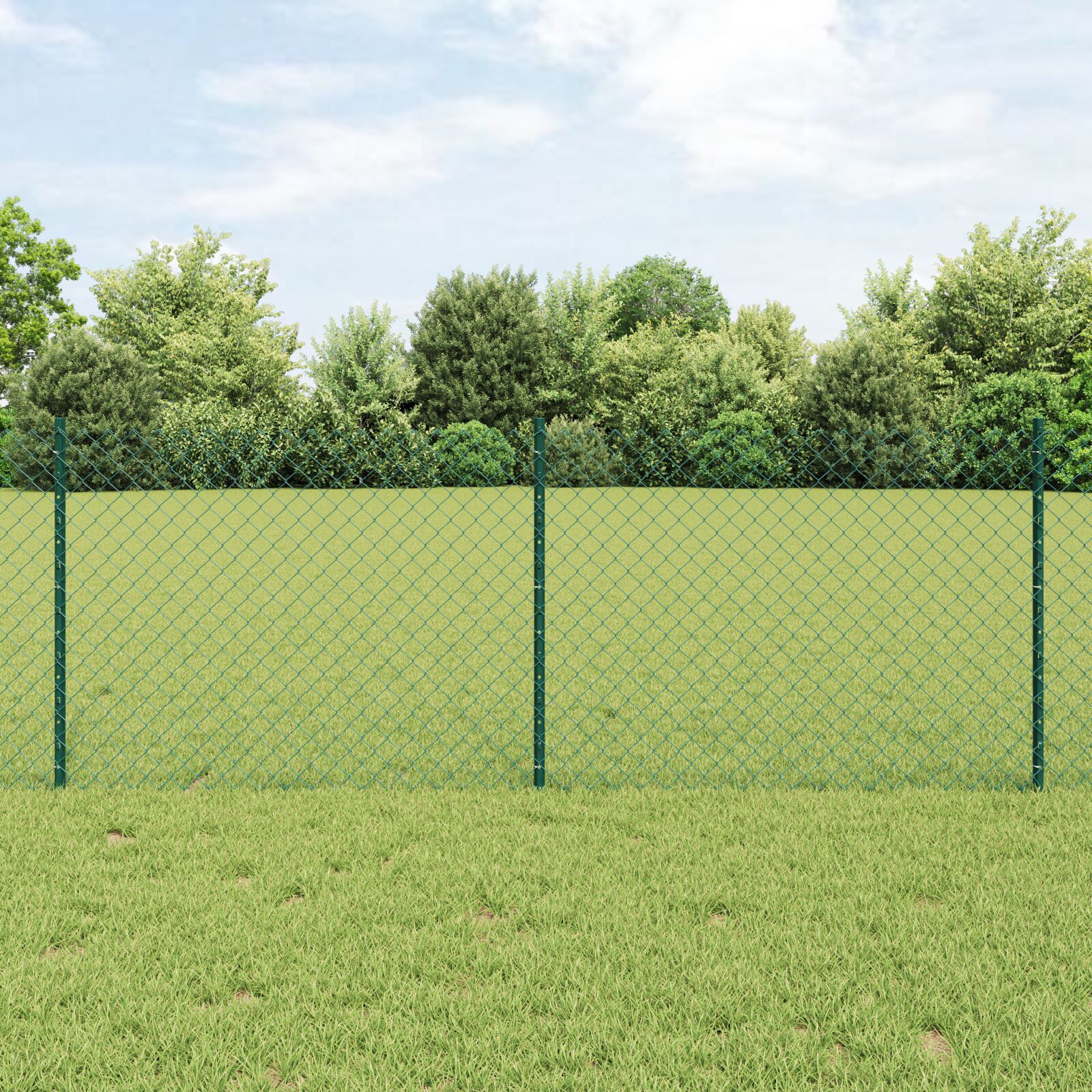 vidaXL Îngrădire cu stâlpi Verde 0.8 x 25 m Oțel vidaXL Îngrădire cu stâlpi Verde 0.8 x 25 m Oțel
