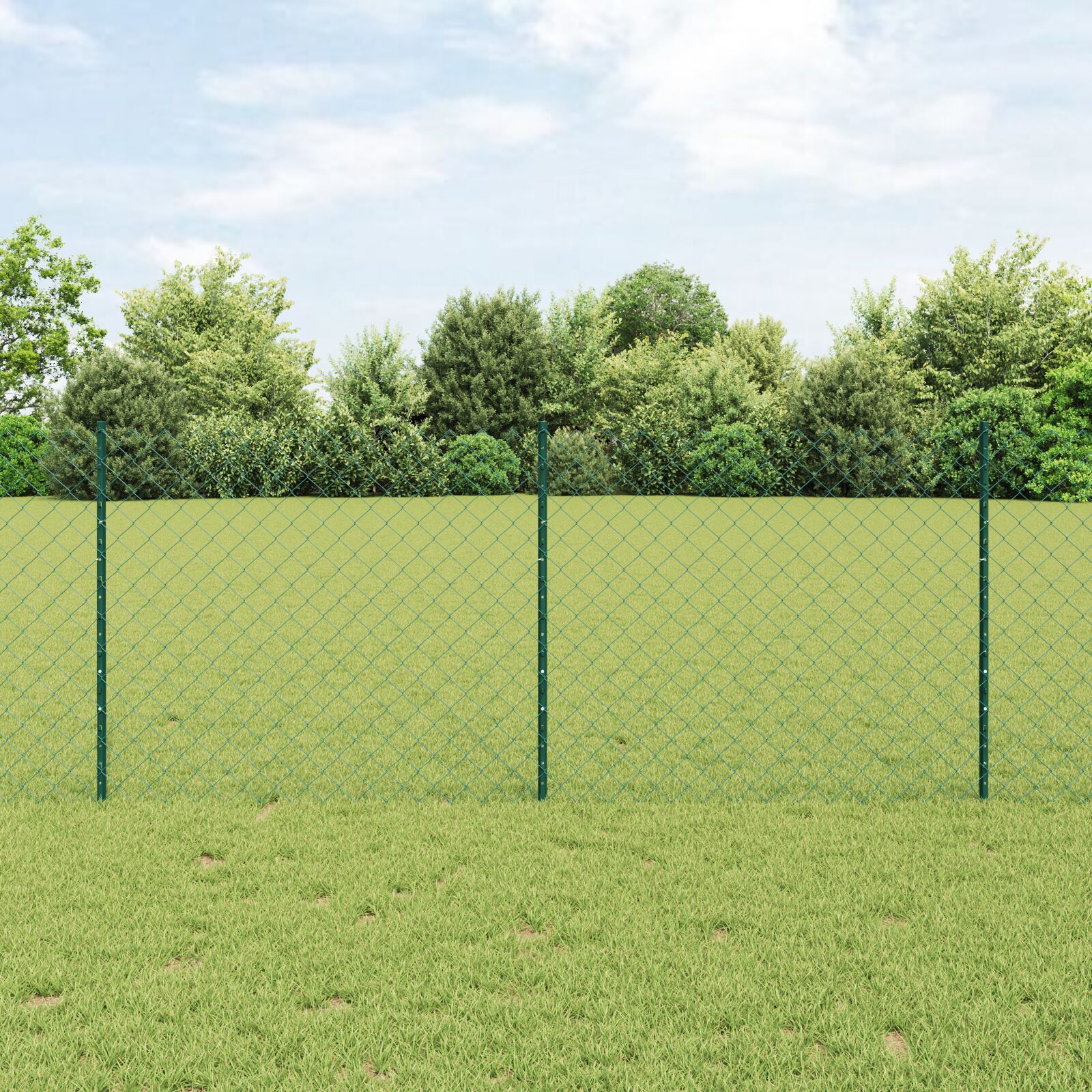 vidaXL Îngrădire cu stâlpi Verde 1 x 25 m Oțel vidaXL Îngrădire cu stâlpi Verde 1 x 25 m Oțel