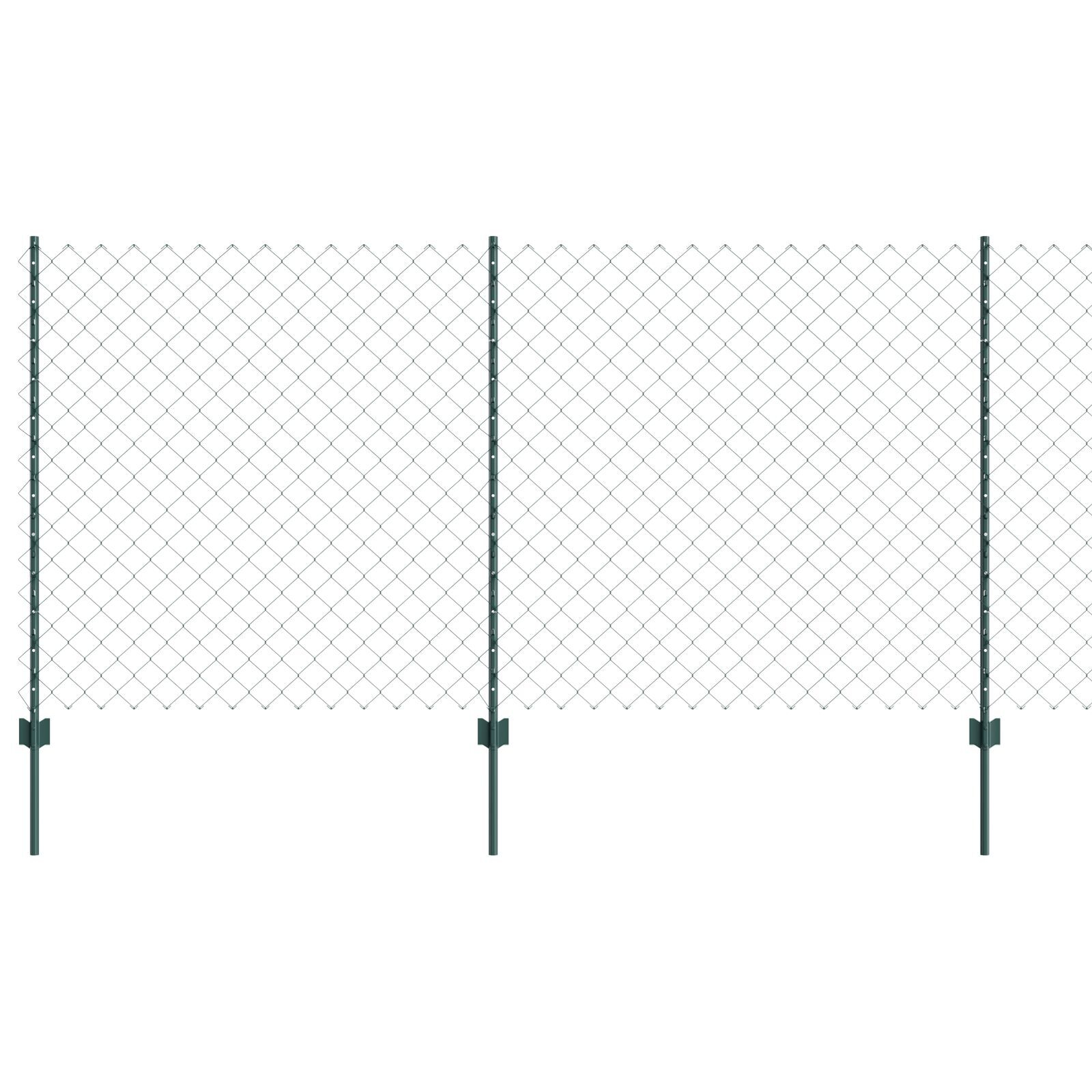 vidaXL Gard cu Stâlp Verde 1,2 x 25 m Oțel și PVC