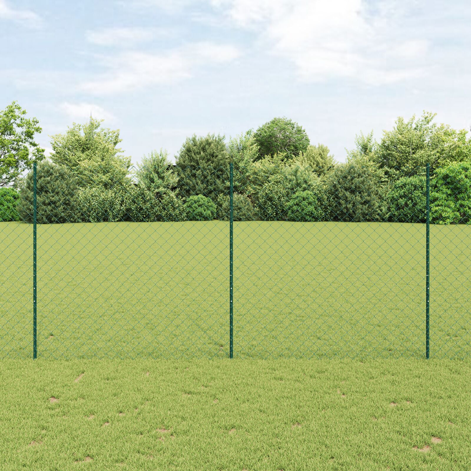 vidaXL Îngrădire cu stâlpi Verde 1.5 x 25 m Oțel vidaXL Îngrădire cu stâlpi Verde 1.5 x 25 m Oțel
