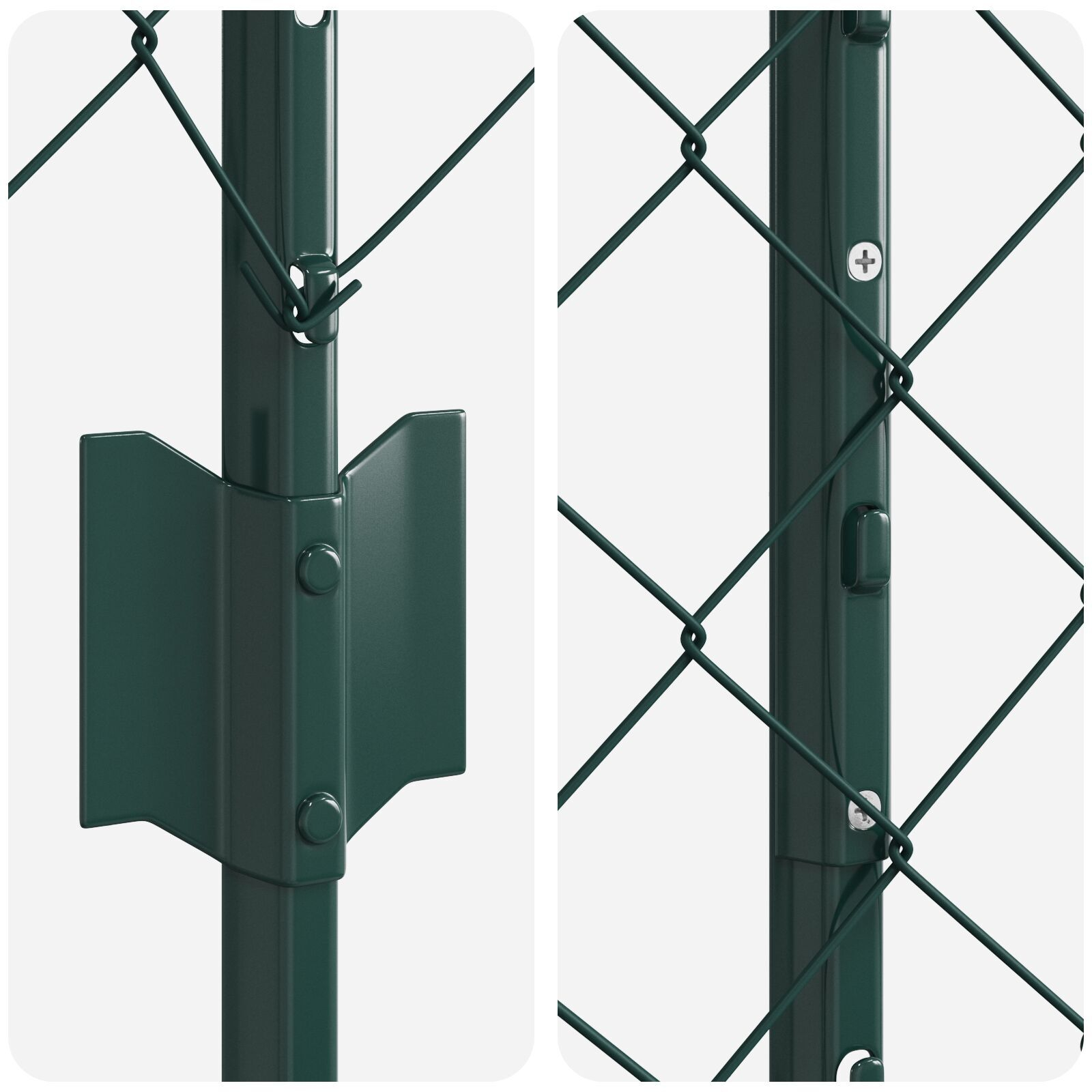 vidaXL Îngrădire cu stâlpi Verde 1.6 x 25 m Oțel vidaXL Îngrădire cu stâlpi Verde 1.6 x 25 m Oțel