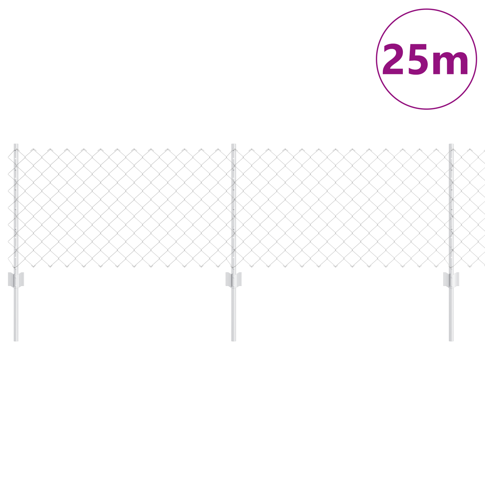 vidaXL Îngrădire cu stâlpi Argintiu 0.6 x 25 m Oțel vidaXL Îngrădire cu stâlpi Argintiu 0.6 x 25 m Oțel