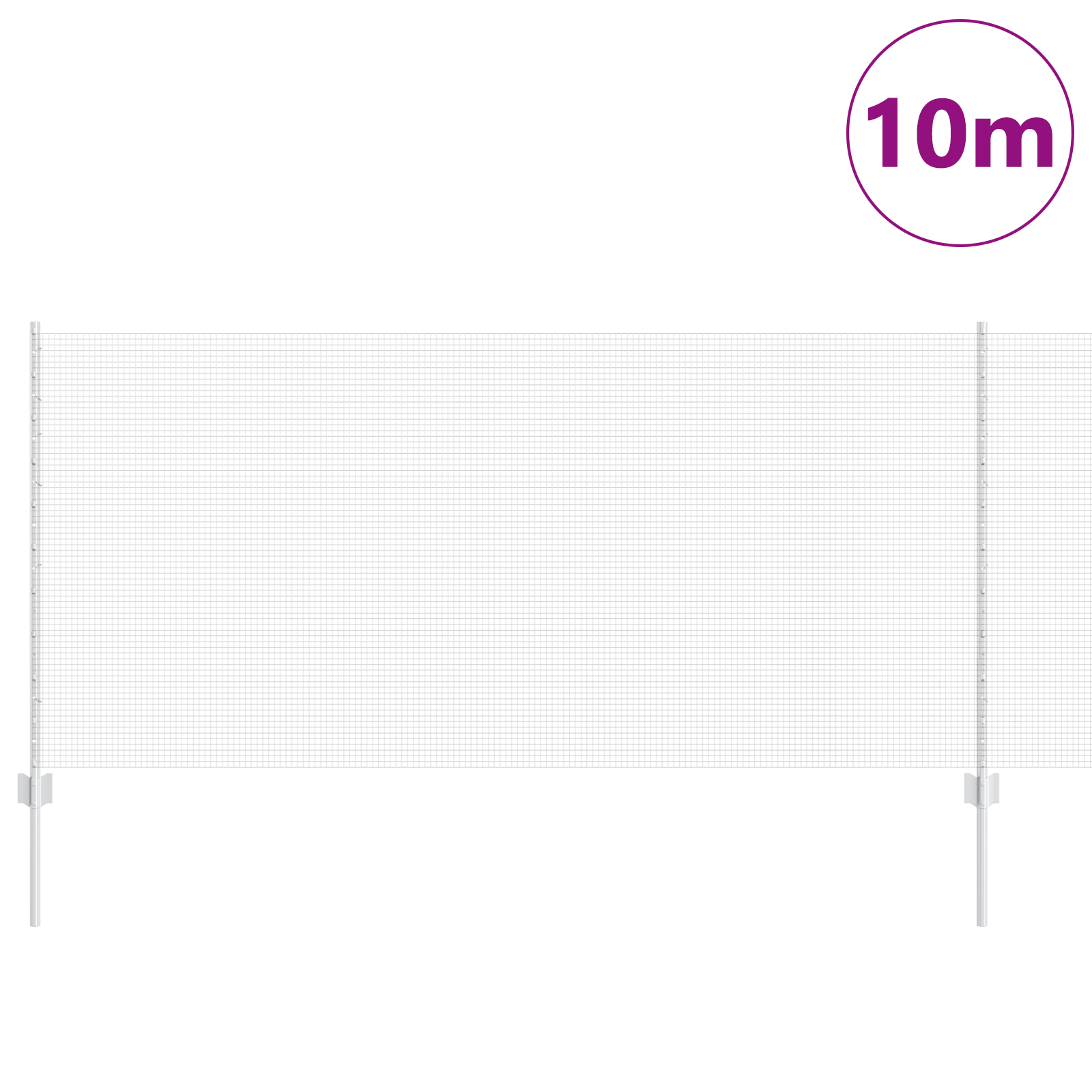 vidaXL Îngrădire cu stâlpi Argintiu 1 x 10 m Oțel
