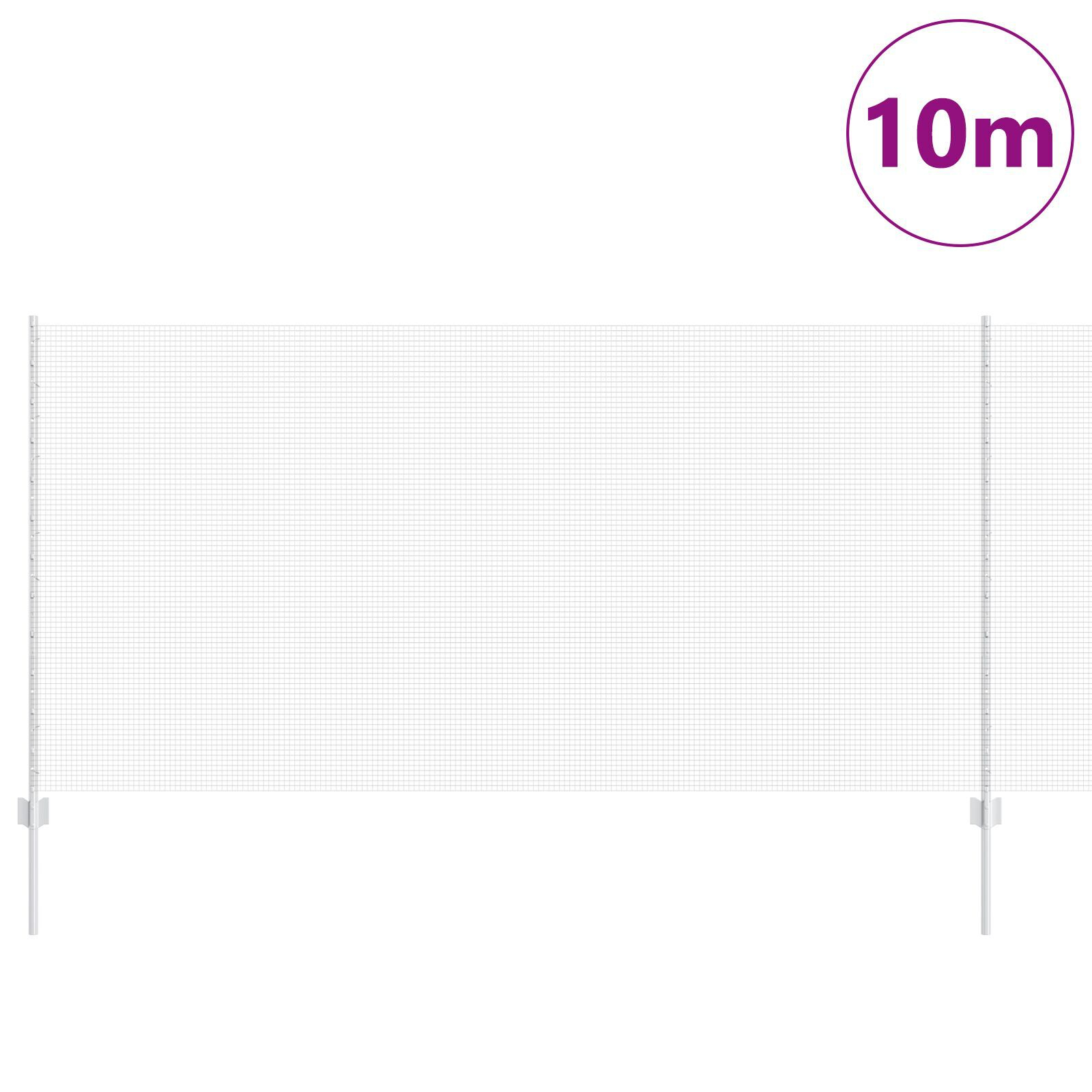 vidaXL Îngrădire cu stâlpi Argintiu 1.2 x 10 m Oțel vidaXL Îngrădire cu stâlpi Argintiu 1.2 x 10 m Oțel