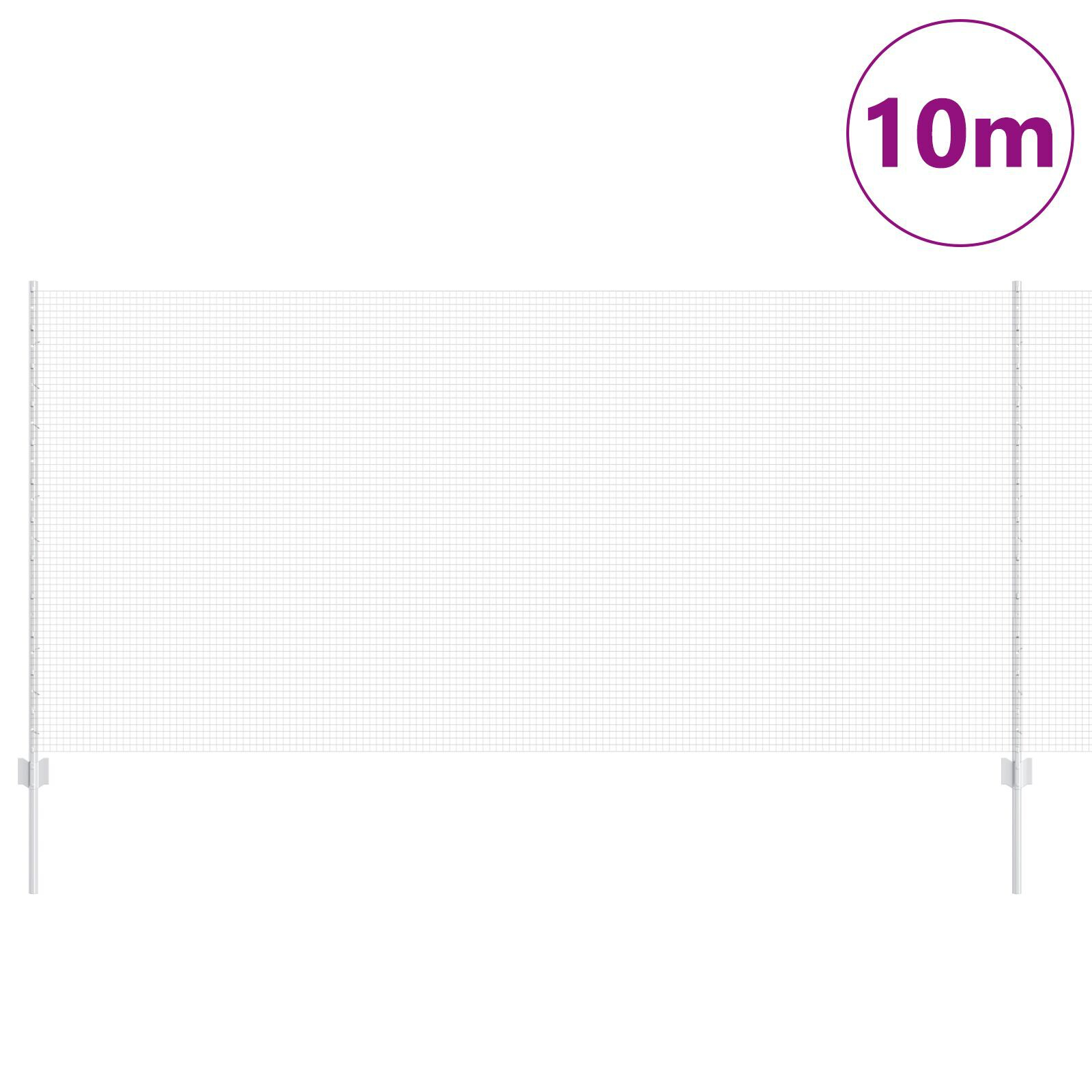vidaXL Îngrădire cu stâlpi Argintiu 1.2 x 10 m Oțel vidaXL Îngrădire cu stâlpi Argintiu 1.2 x 10 m Oțel