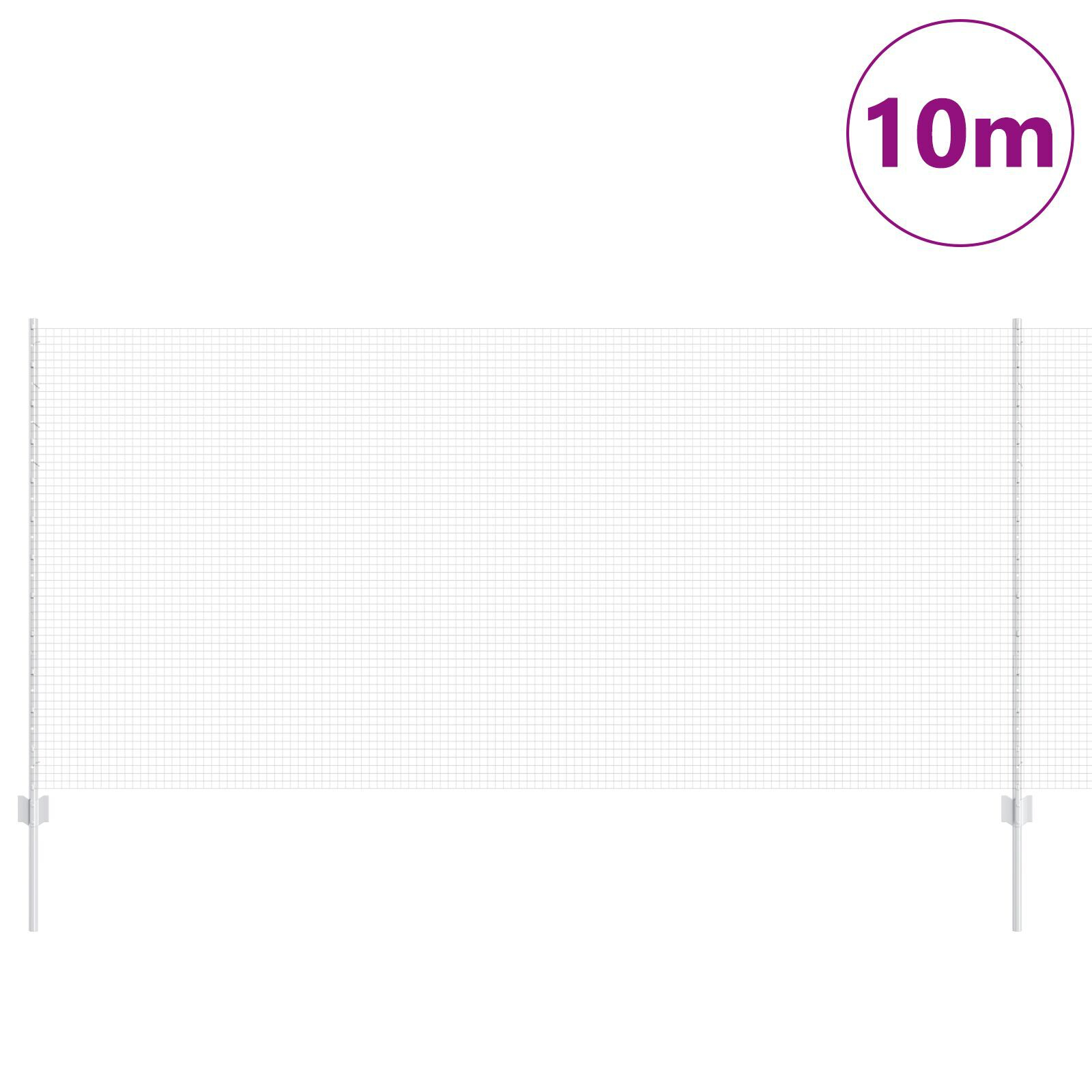 vidaXL Îngrădire cu stâlpi Argintiu 1.2 x 10 m Oțel vidaXL Îngrădire cu stâlpi Argintiu 1.2 x 10 m Oțel