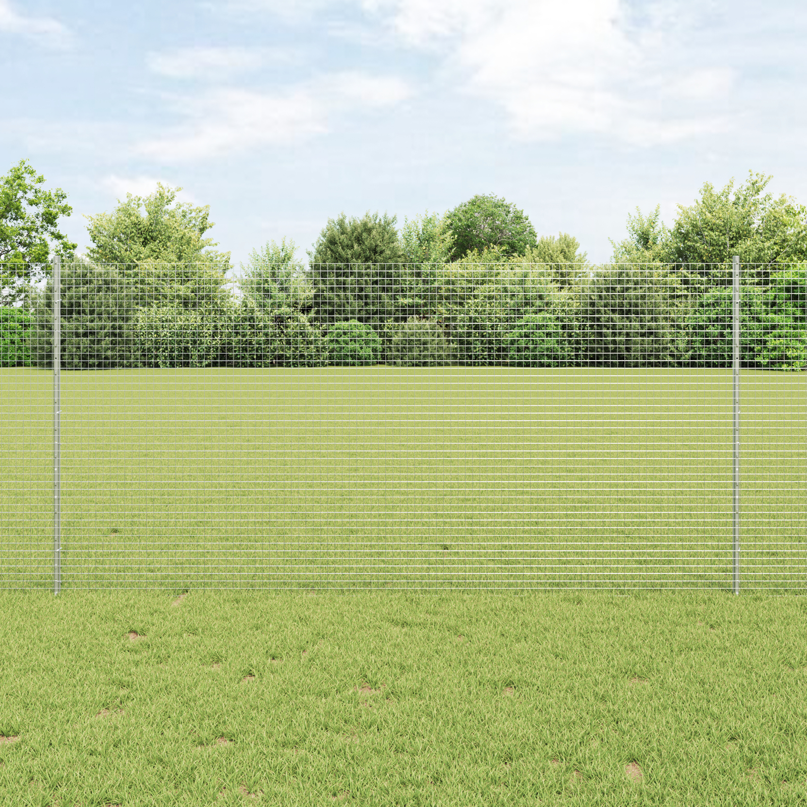 vidaXL Îngrădire cu stâlpi Argintiu 1.2 x 10 m Oțel