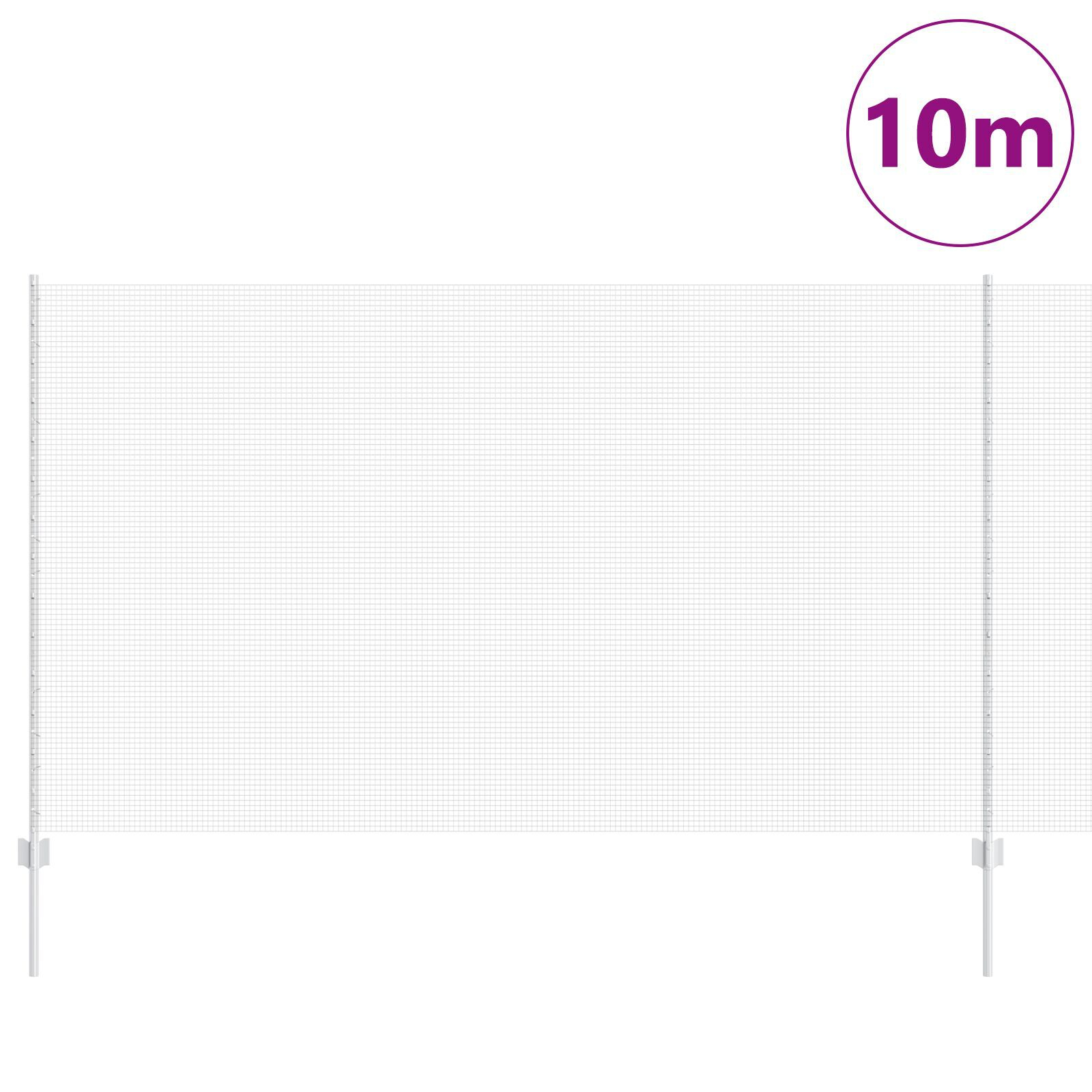 vidaXL Îngrădire cu stâlpi Argintiu 1.4 x 10 m Oțel vidaXL Îngrădire cu stâlpi Argintiu 1.4 x 10 m Oțel