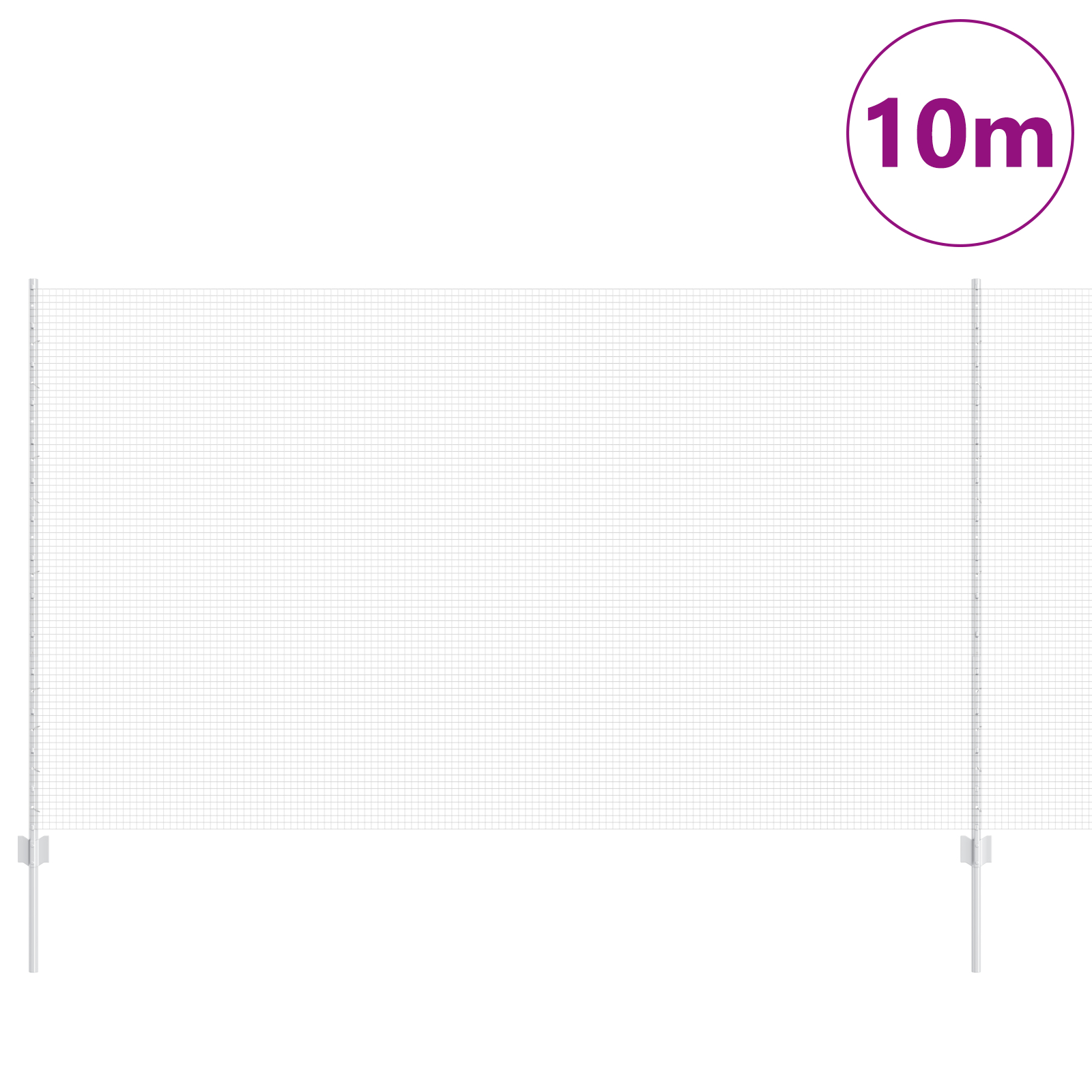 vidaXL Îngrădire cu stâlpi Argintiu 1.4 x 10 m Oțel vidaXL Îngrădire cu stâlpi Argintiu 1.4 x 10 m Oțel