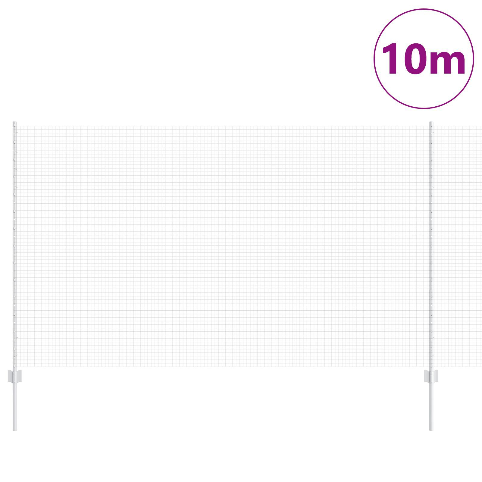 vidaXL Îngrădire cu stâlpi Argintiu 1.4 x 10 m Oțel vidaXL Îngrădire cu stâlpi Argintiu 1.4 x 10 m Oțel