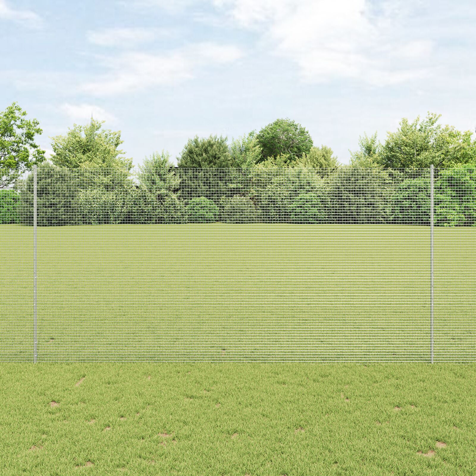 vidaXL Îngrădire cu stâlpi Argintiu 1.5 x 10 m Oțel