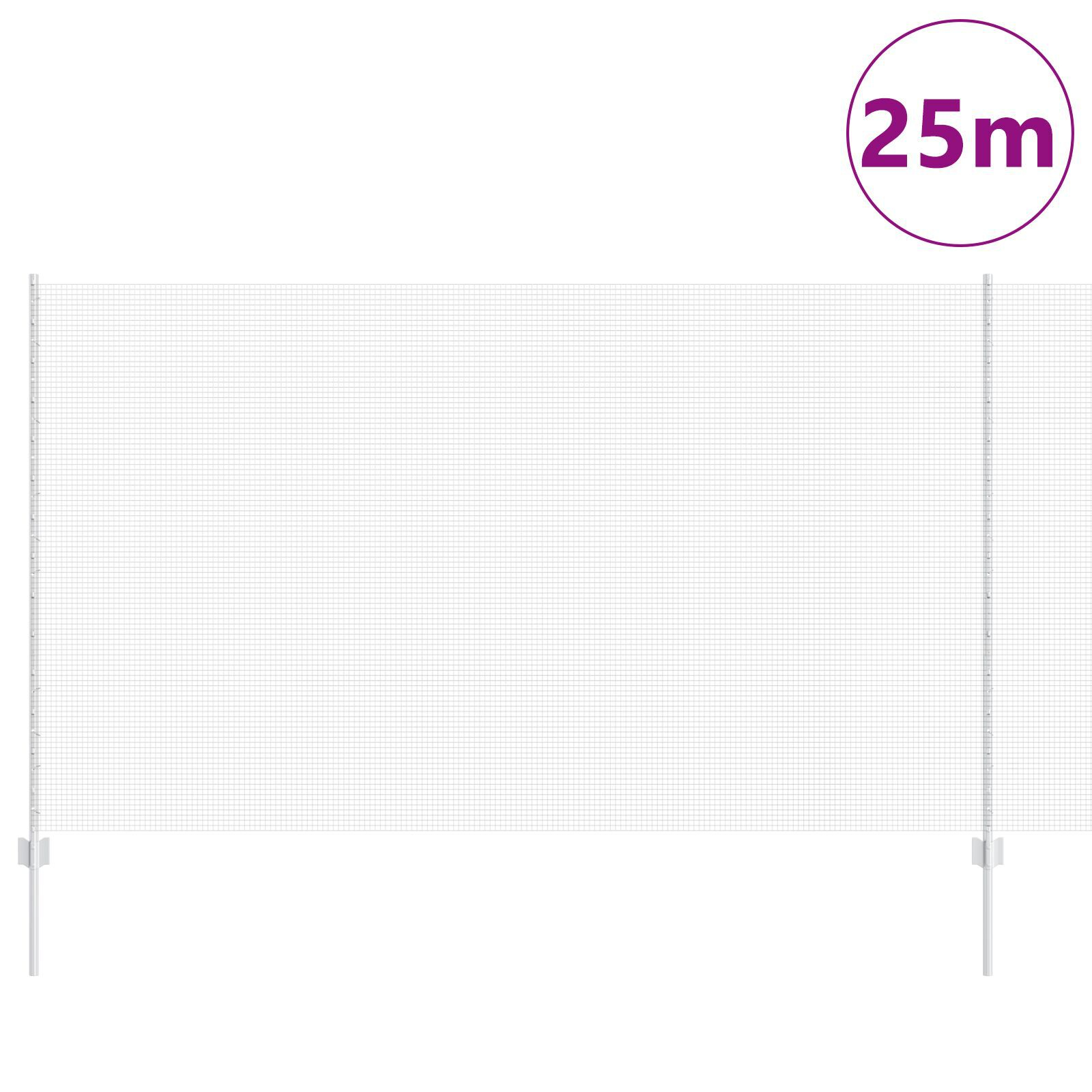 vidaXL Îngrădire cu stâlpi Argintiu 1.4 x 25 m Oțel