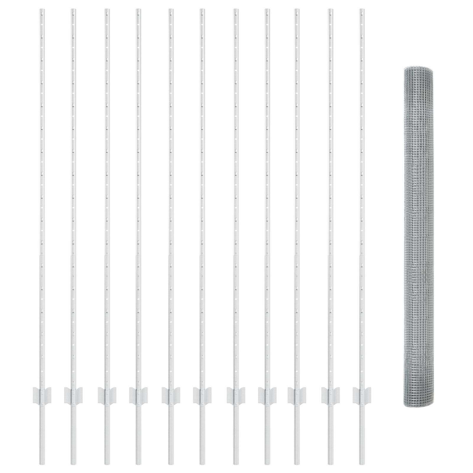 vidaXL Îngrădire cu stâlpi Argintiu 1.6 x 25 m Oțel
