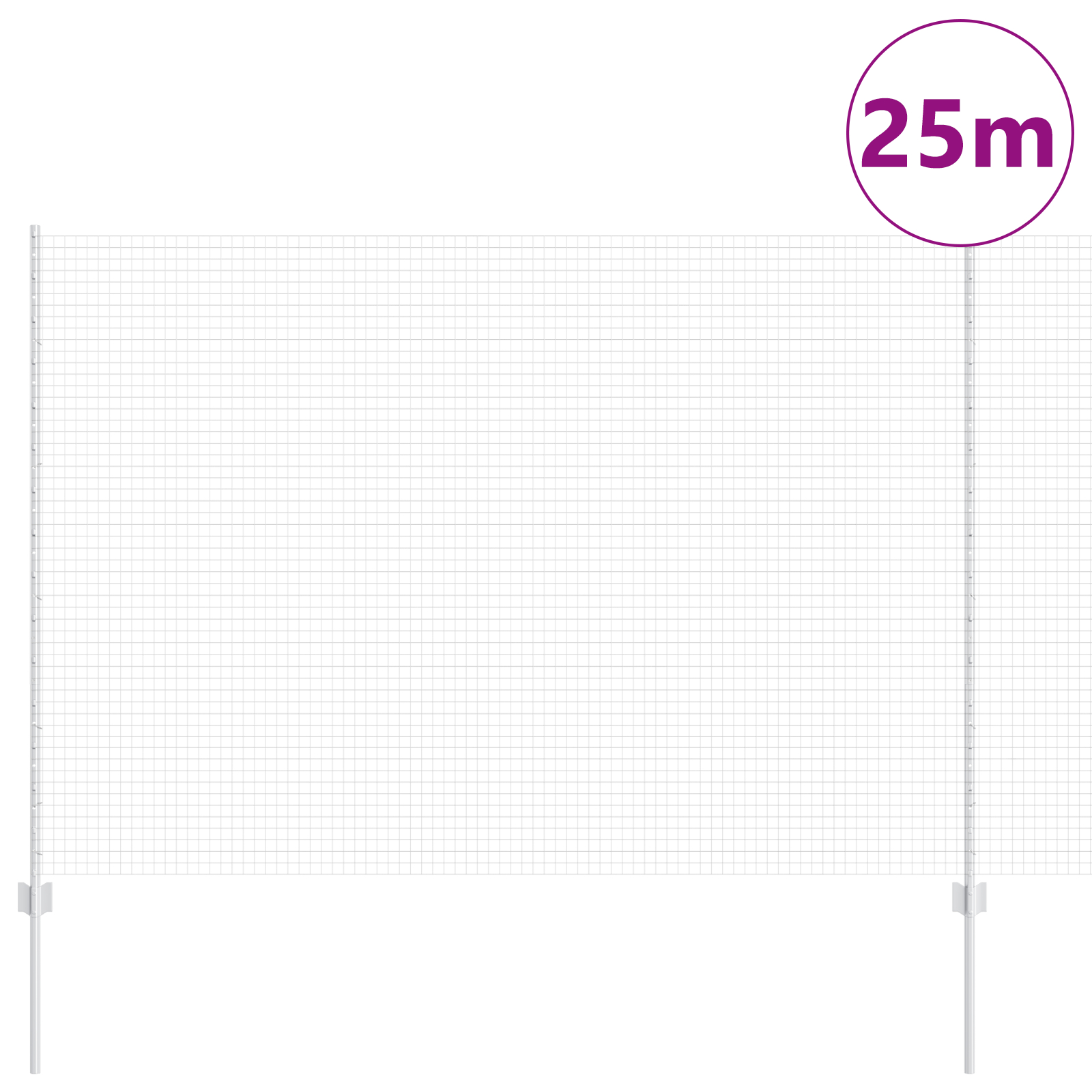 vidaXL Îngrădire cu stâlpi Argintiu 1.6 x 25 m Oțel
