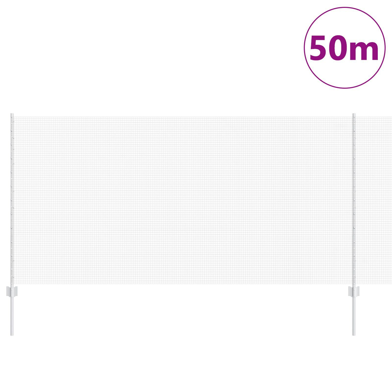 vidaXL Îngrădire cu stâlpi Argintiu 1.2 x 50 m Oțel vidaXL Îngrădire cu stâlpi Argintiu 1.2 x 50 m Oțel