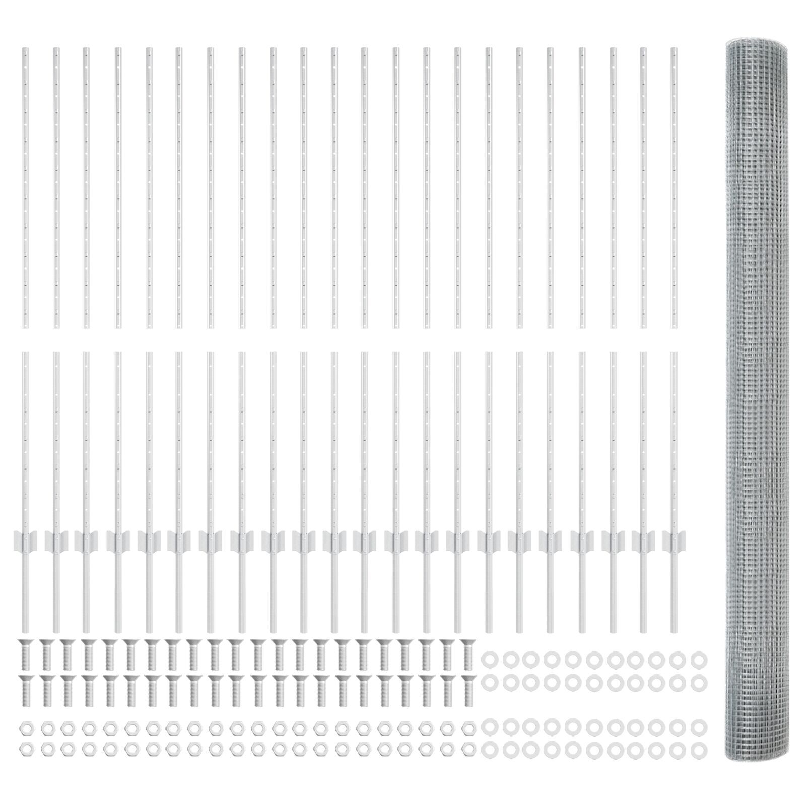 vidaXL Îngrădire cu stâlpi Argintiu 1.4 x 50 m Oțel
