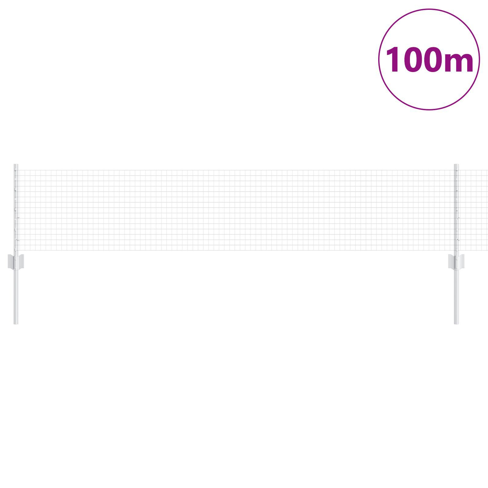 vidaXL Îngrădire cu stâlpi Argintiu 0.4 x 100 m Oțel vidaXL Îngrădire cu stâlpi Argintiu 0.4 x 100 m Oțel
