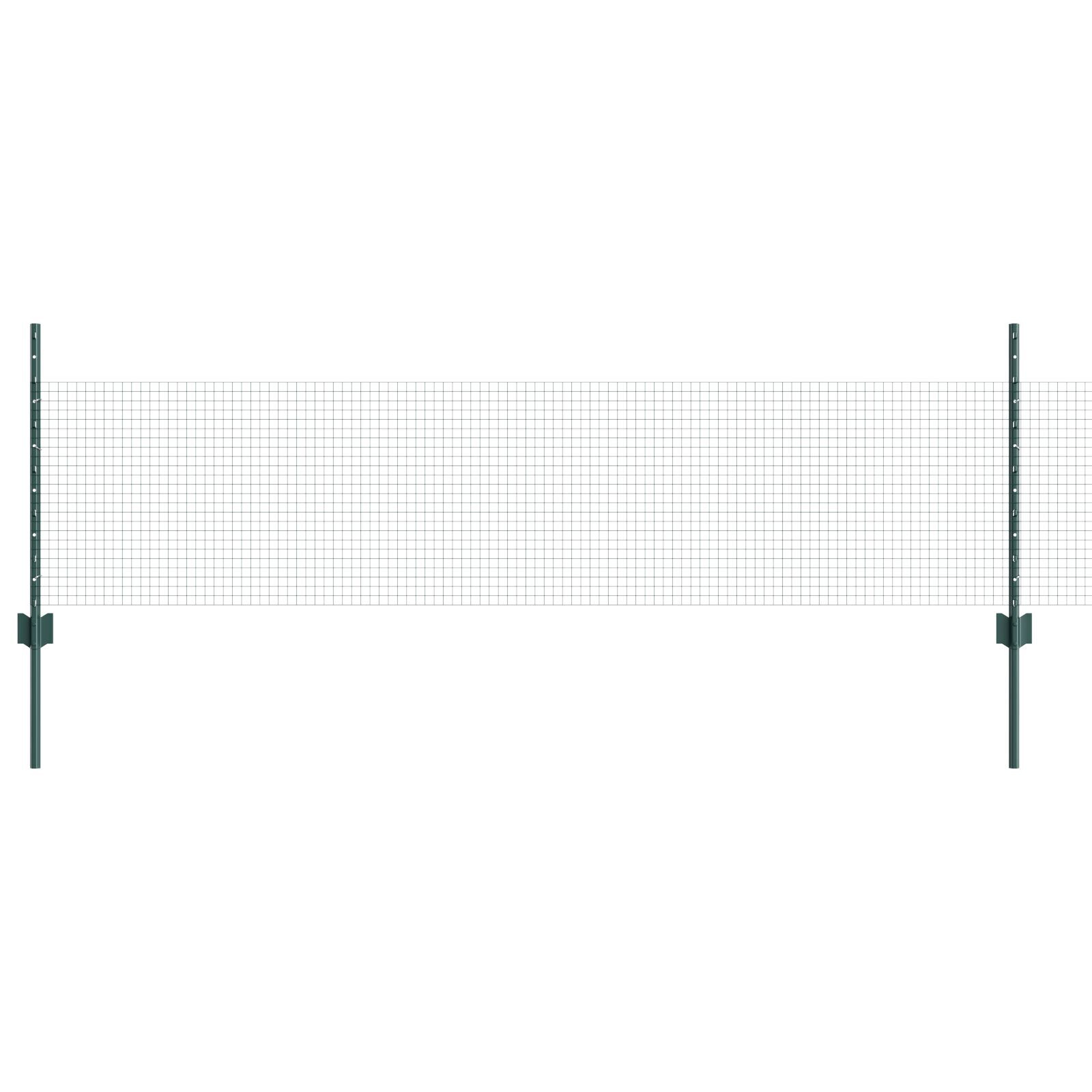 vidaXL Îngrădire cu stâlpi Verde 0.5 x 10 m Oțel