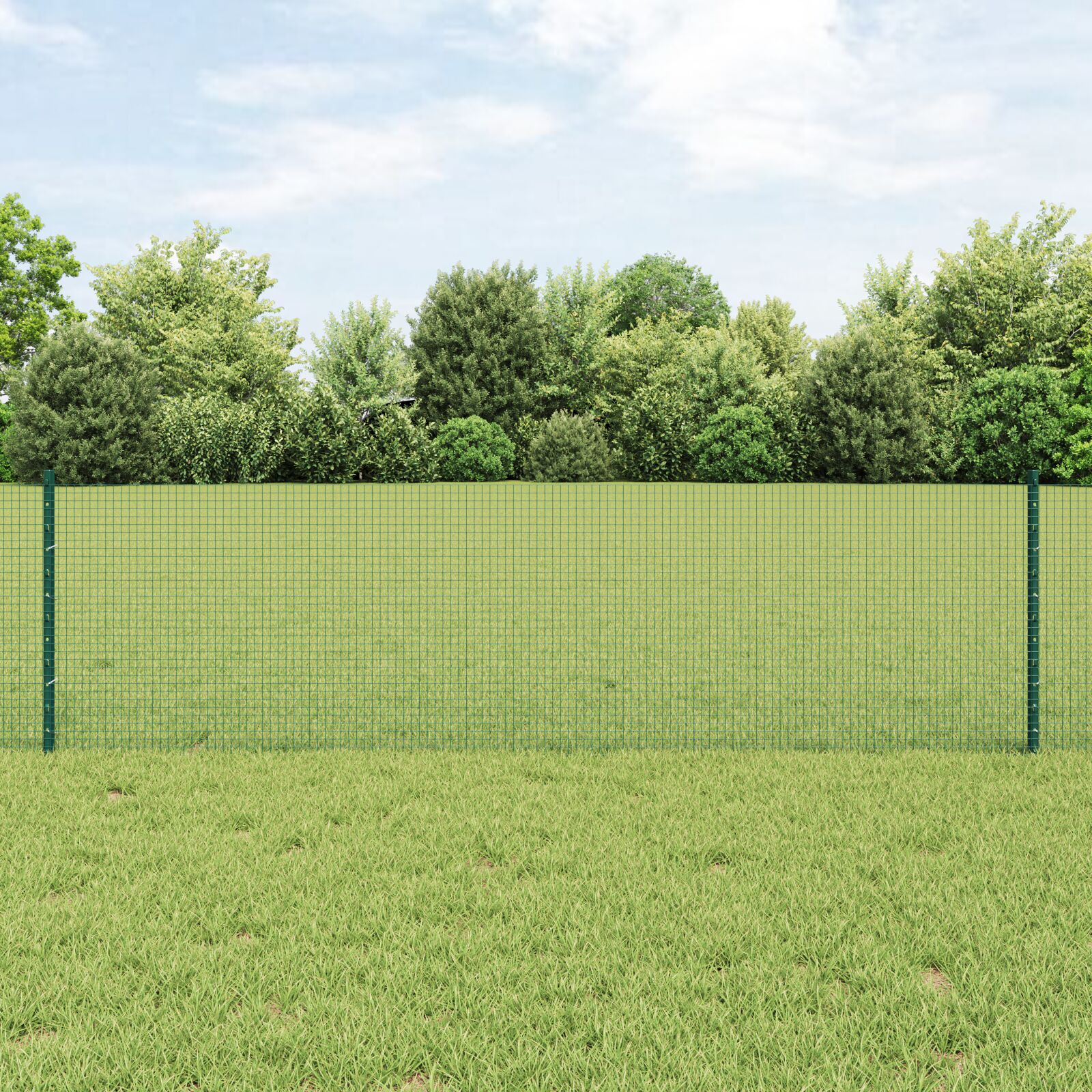 vidaXL Gard cu Stâlp Verde 0,6 x 10 m Oțel și PVC