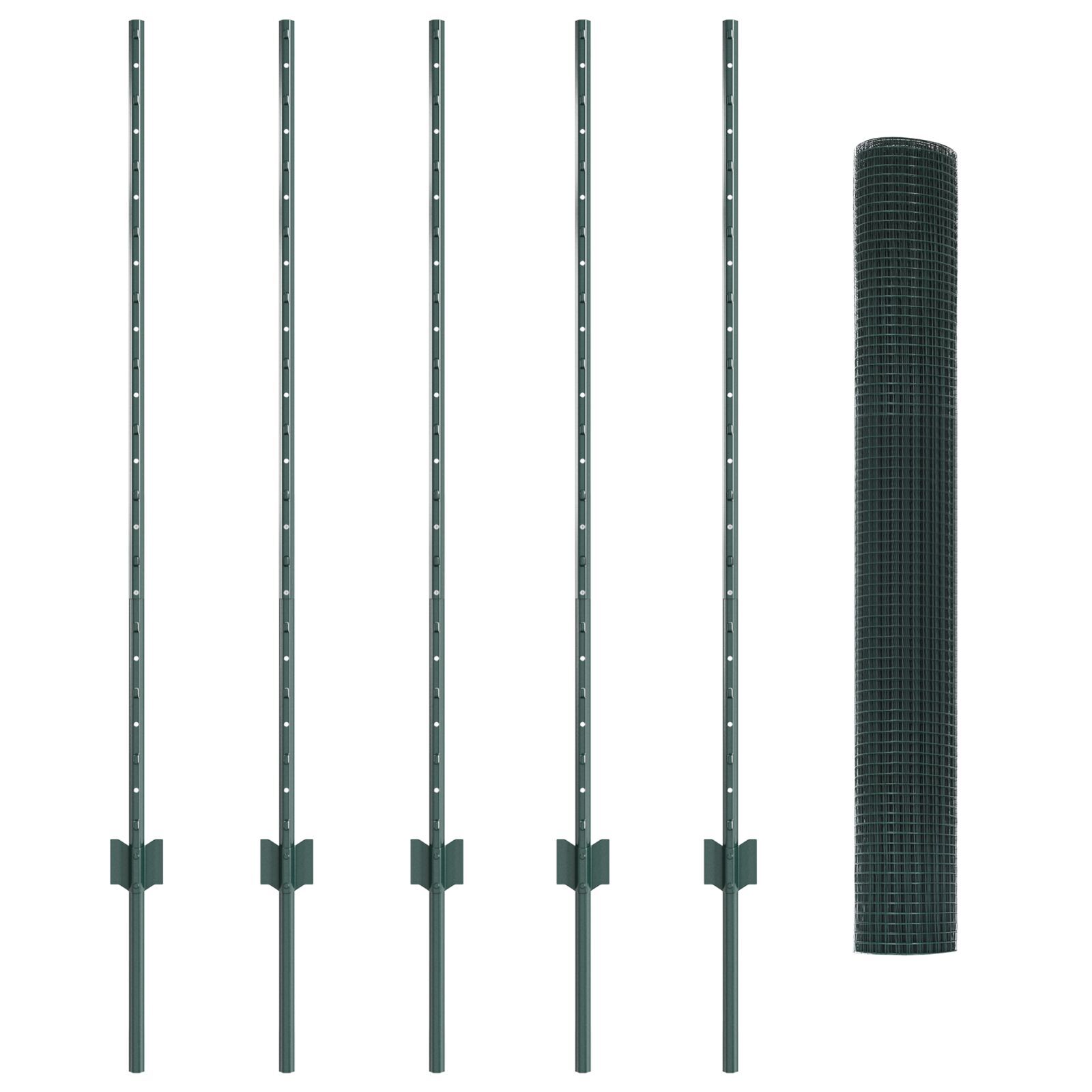 vidaXL Gard cu Stâlp Verde 1,2 x 10 m Oțel și PVC