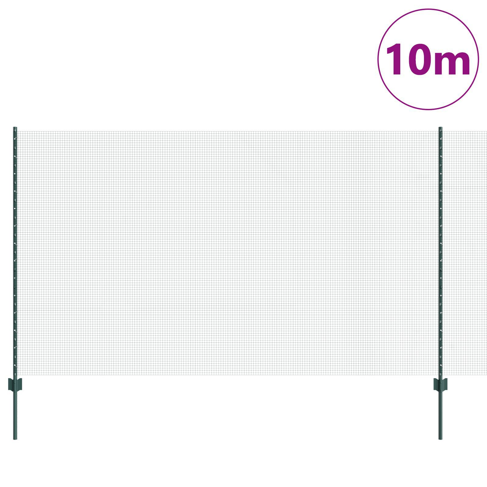 vidaXL Gard cu Stâlp Verde 1,4 x 10 m Oțel și PVC