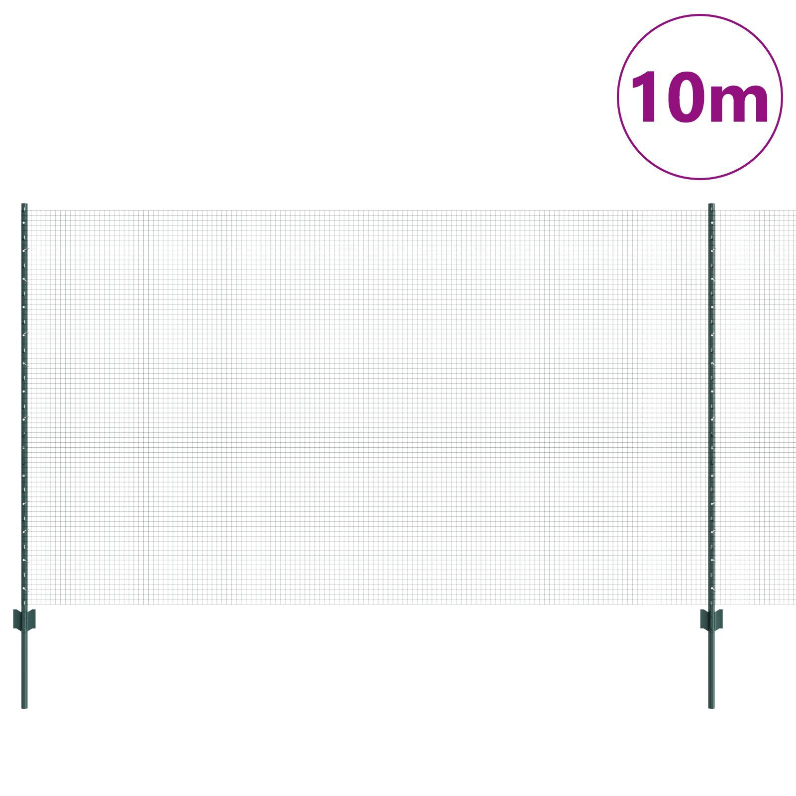 vidaXL Gard cu Stâlp Verde 1,4 x 10 m Oțel și PVC
