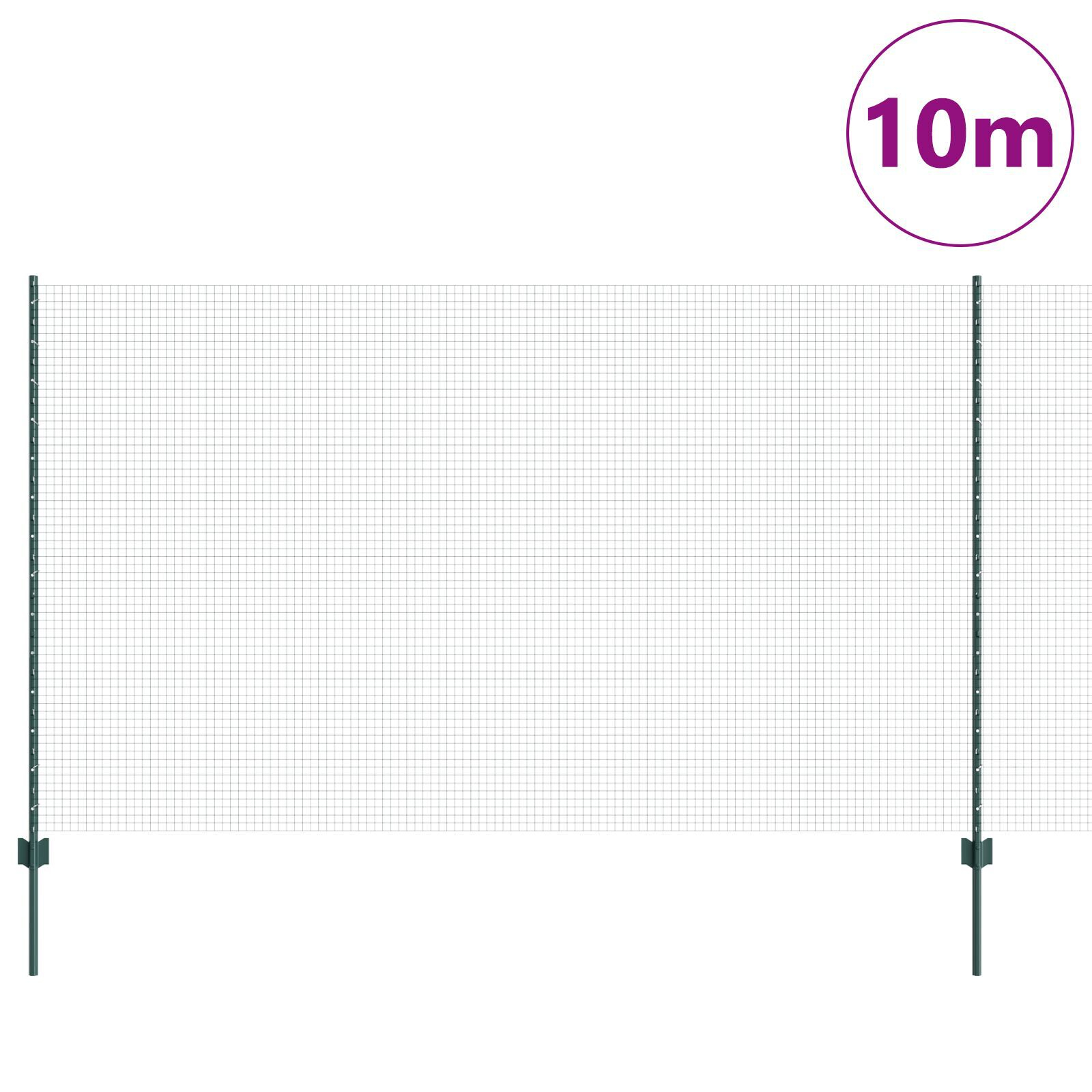 vidaXL Gard cu Stâlp Verde 1,4 x 10 m Oțel și PVC