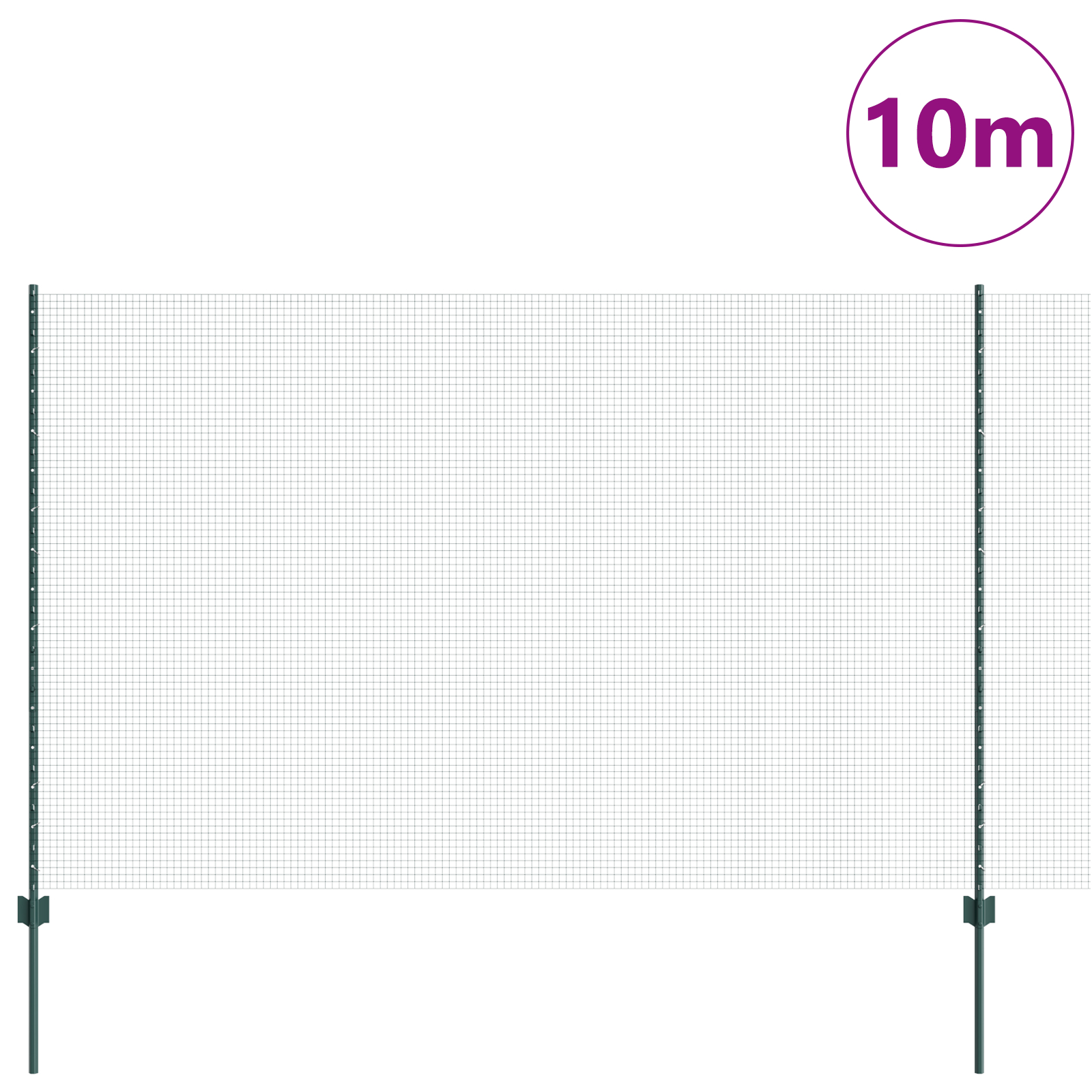 vidaXL Îngrădire cu stâlpi Verde 1.6 x 10 m Oțel vidaXL Îngrădire cu stâlpi Verde 1.6 x 10 m Oțel
