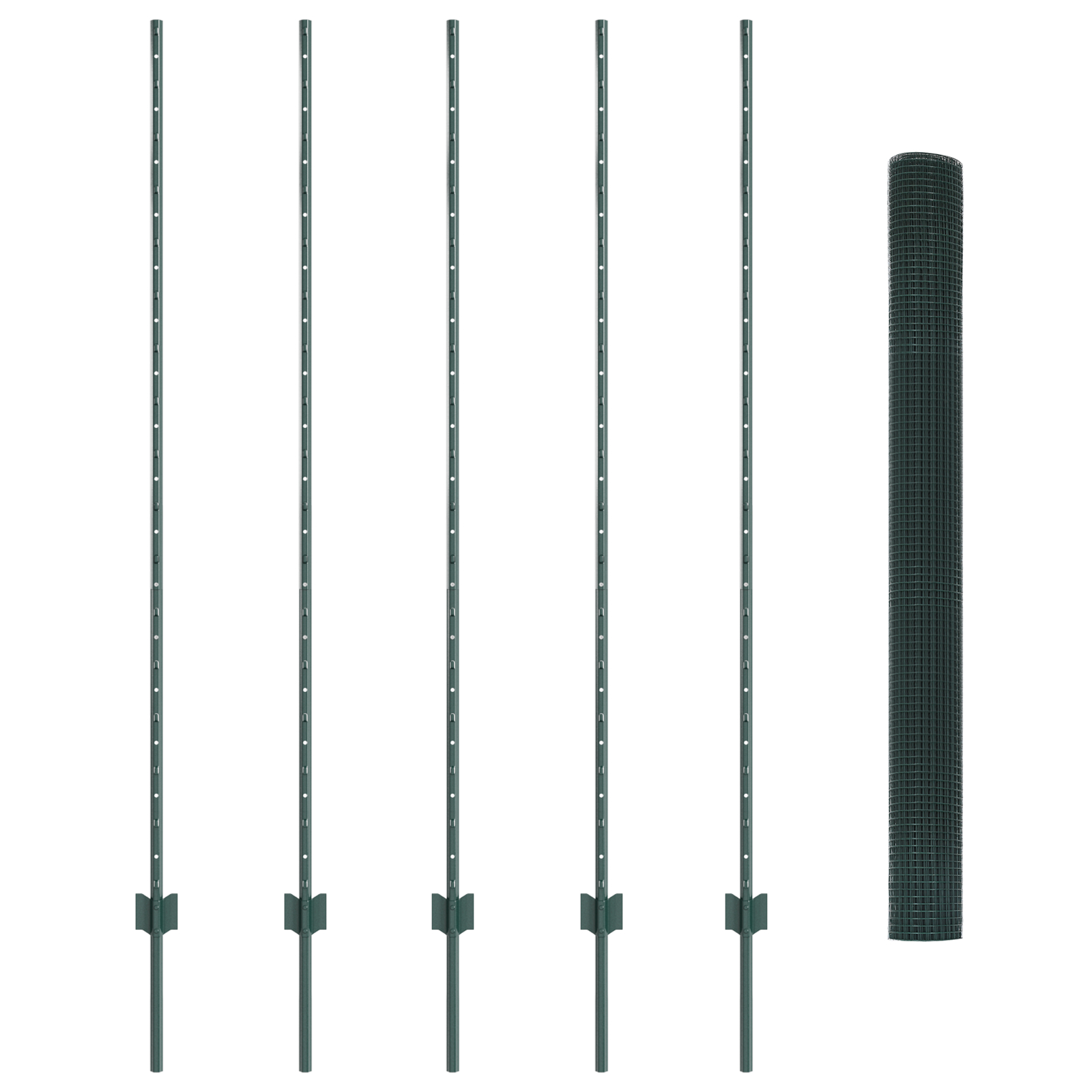 vidaXL Îngrădire cu stâlpi Verde 1.6 x 10 m Oțel vidaXL Îngrădire cu stâlpi Verde 1.6 x 10 m Oțel