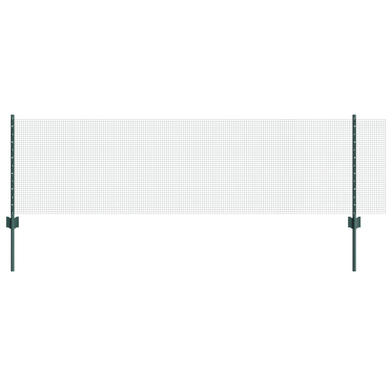 vidaXL Îngrădire cu stâlpi Verde 0.6 x 25 m Oțel