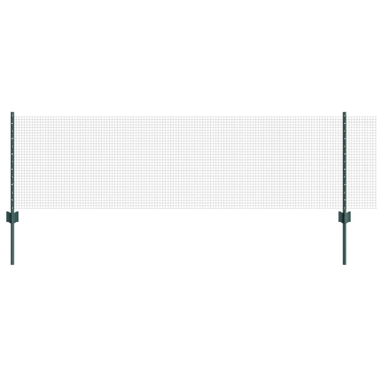 vidaXL Îngrădire cu stâlpi Verde 0.6 x 25 m Oțel