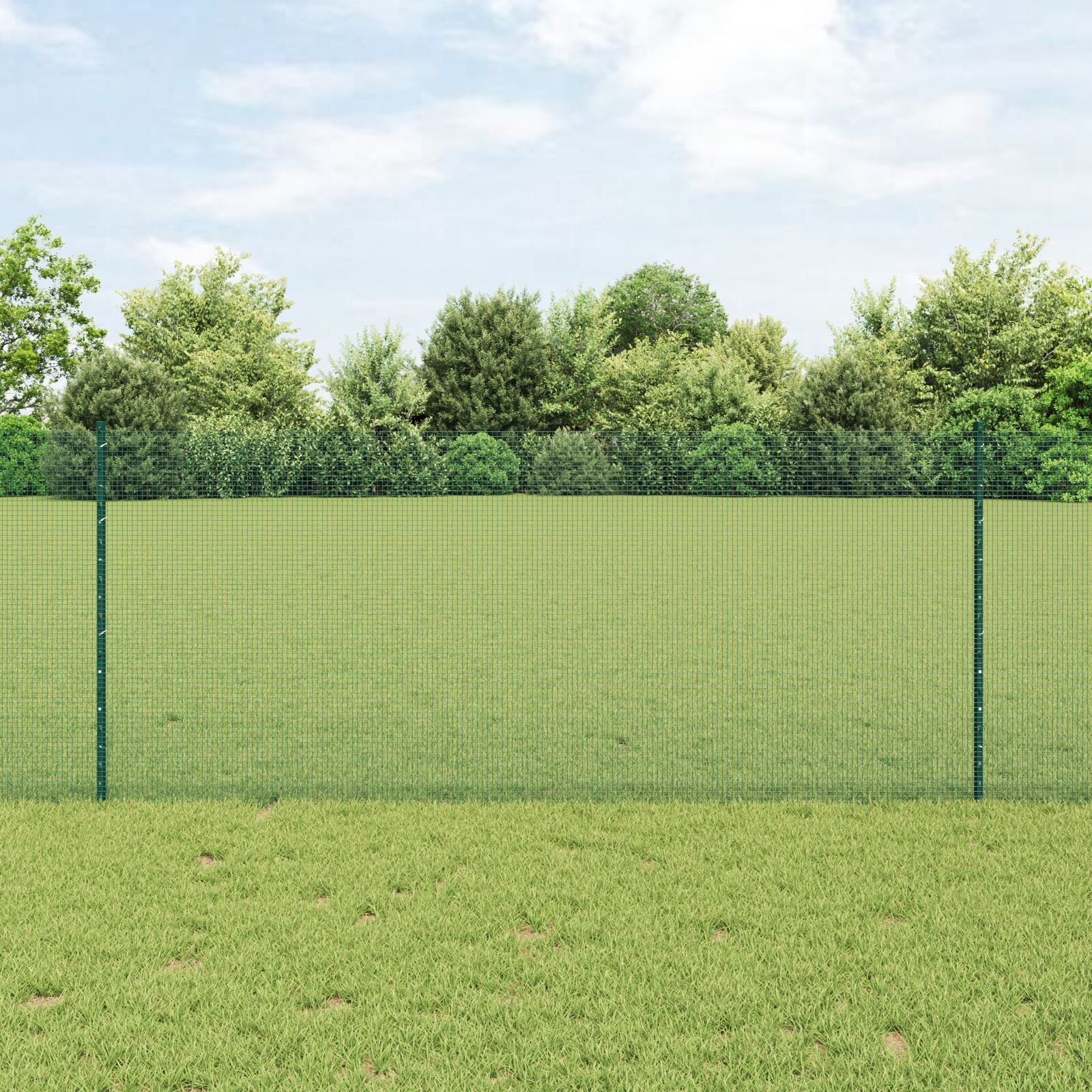 vidaXL Îngrădire cu stâlpi Verde 1 x 25 m Oțel vidaXL Îngrădire cu stâlpi Verde 1 x 25 m Oțel