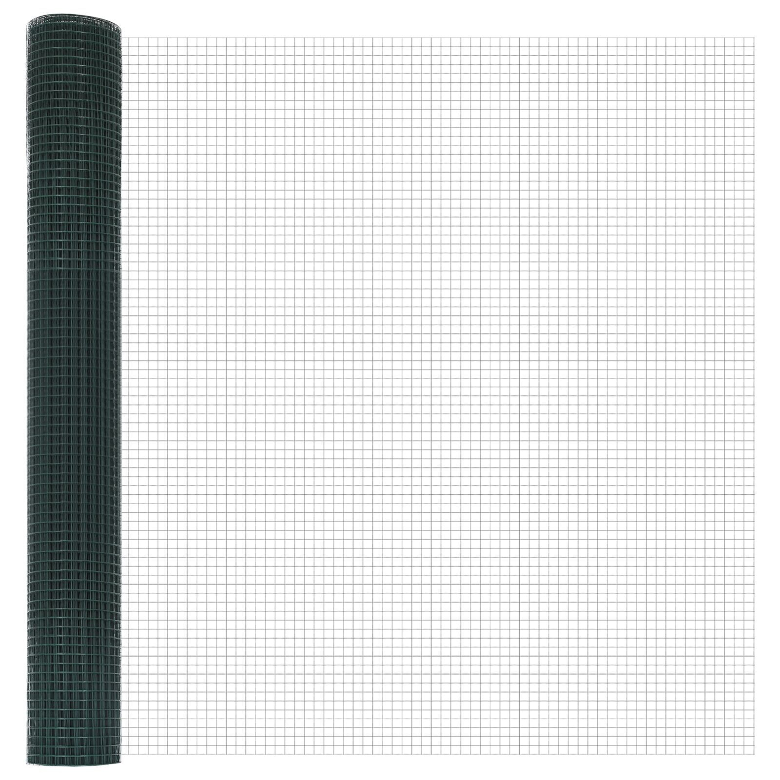vidaXL Îngrădire cu stâlpi Verde 1 x 25 m Oțel vidaXL Îngrădire cu stâlpi Verde 1 x 25 m Oțel