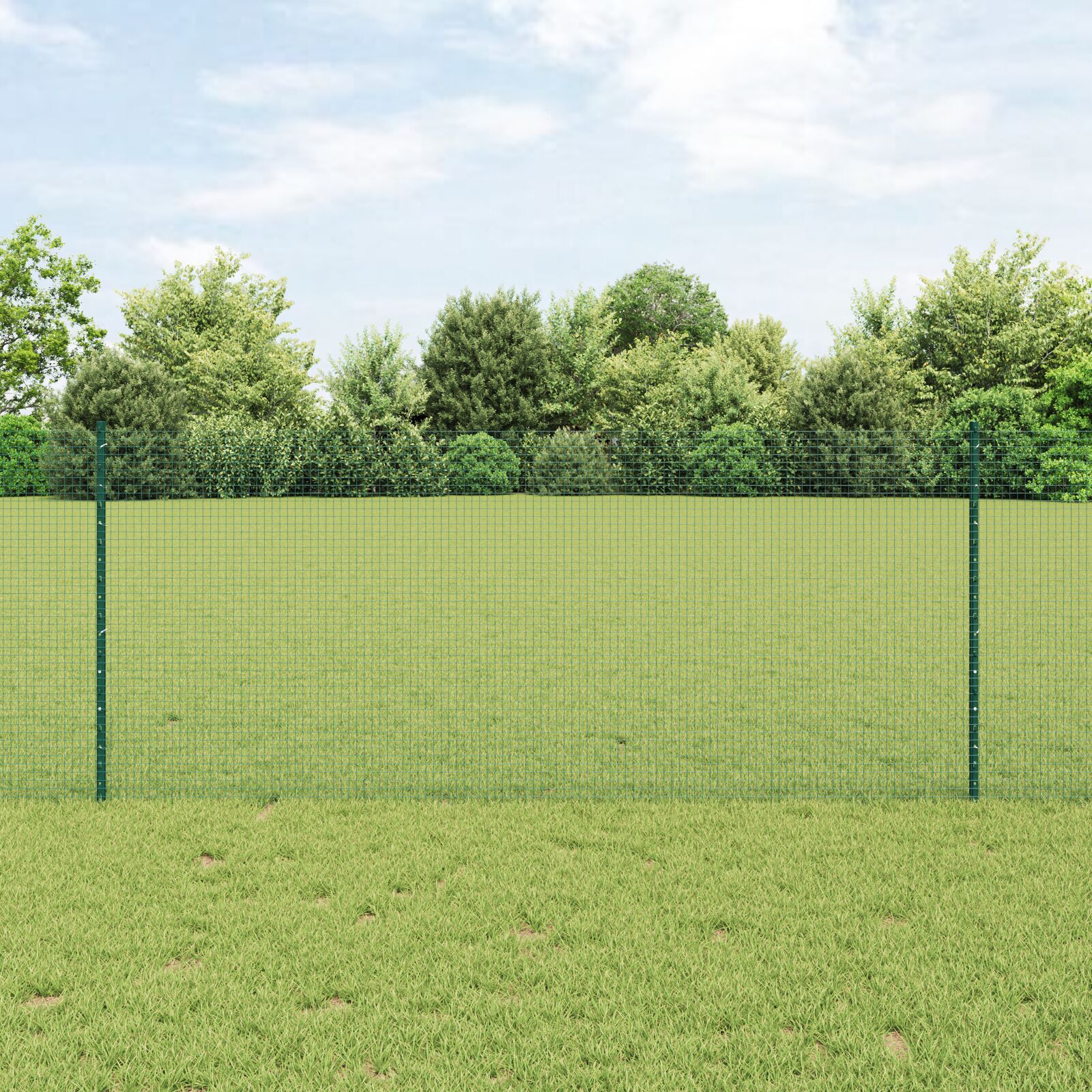 vidaXL Îngrădire cu stâlpi Verde 1 x 25 m Oțel vidaXL Îngrădire cu stâlpi Verde 1 x 25 m Oțel