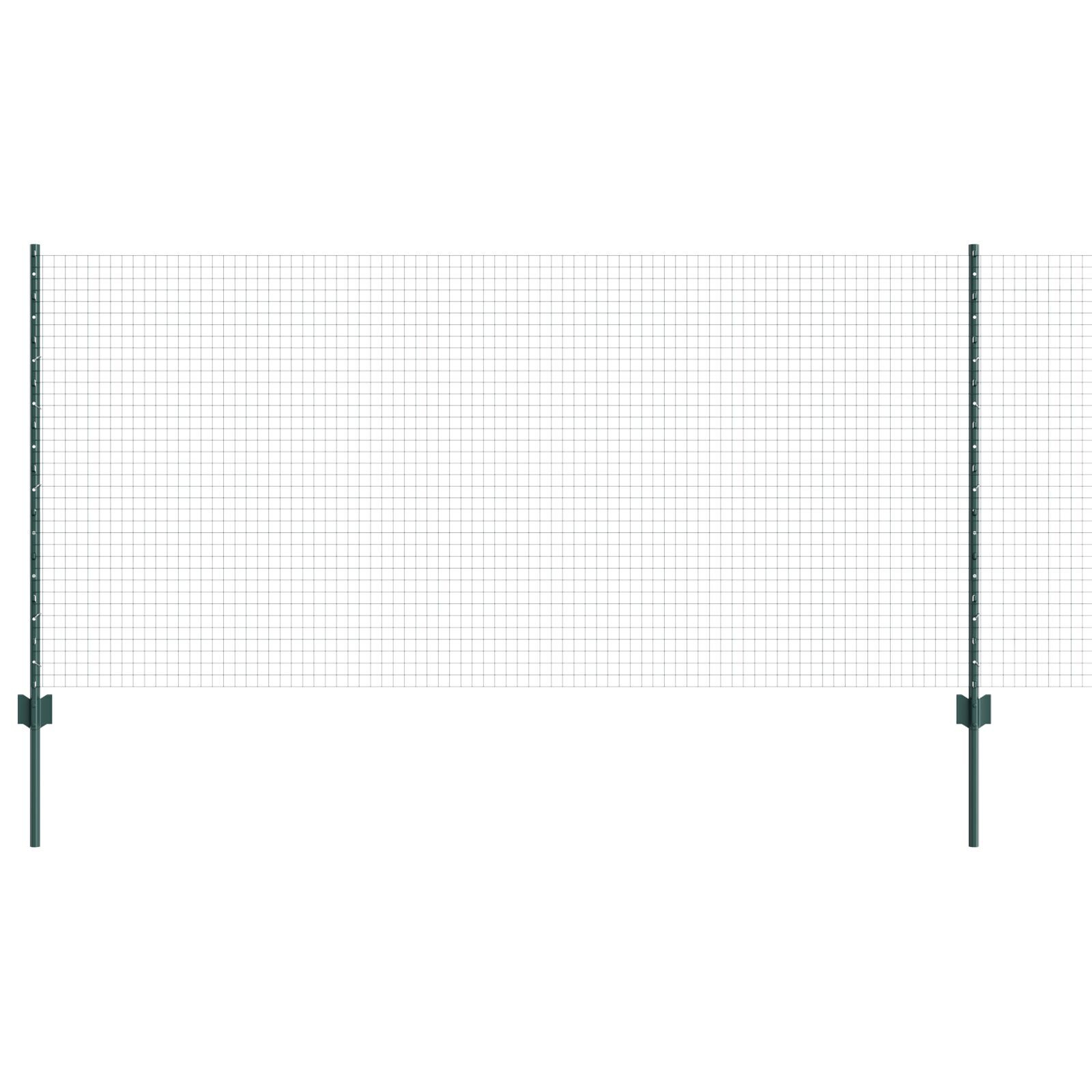 vidaXL Îngrădire cu stâlpi Verde 1 x 25 m Oțel