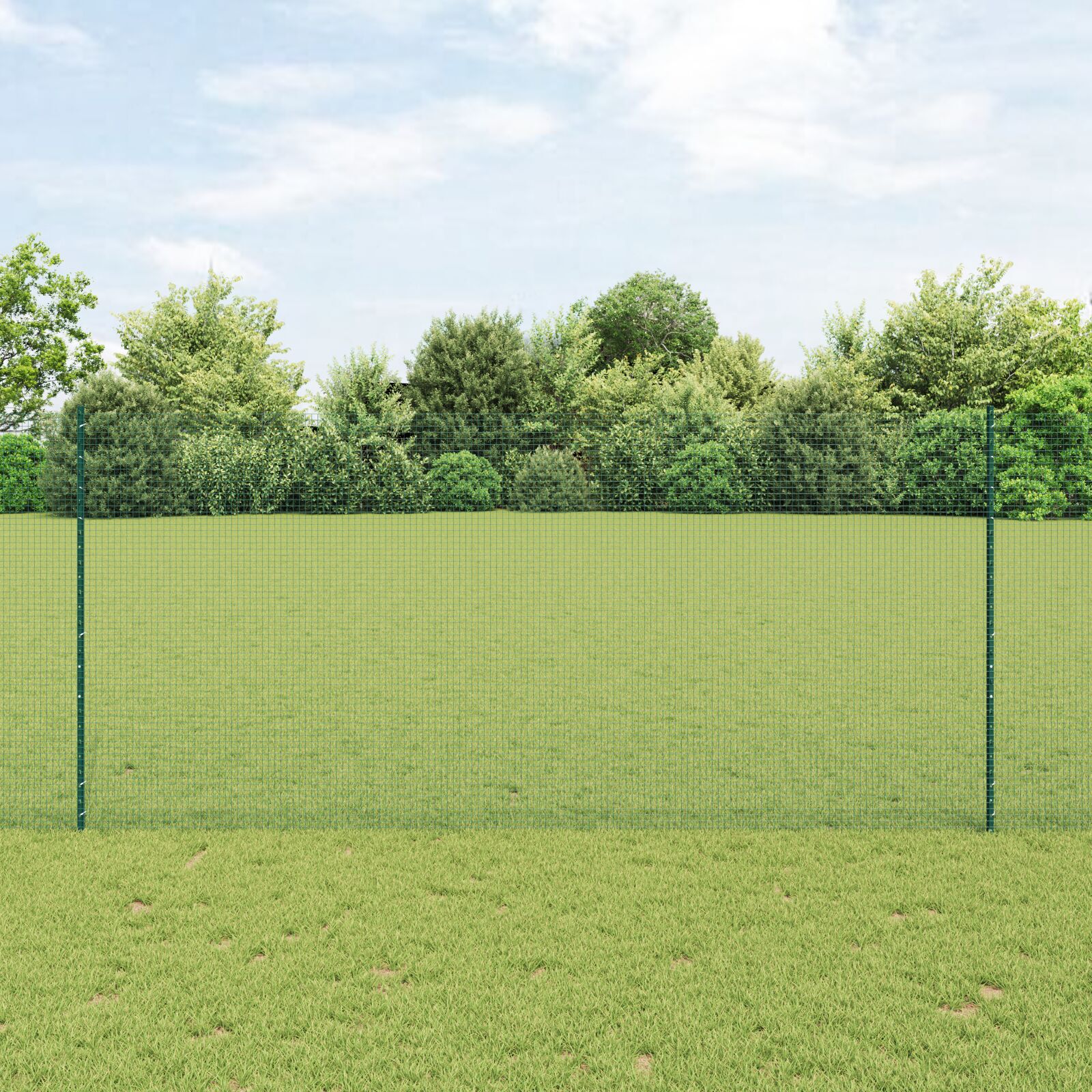 vidaXL Îngrădire cu stâlpi Verde 1.4 x 25 m Oțel vidaXL Îngrădire cu stâlpi Verde 1.4 x 25 m Oțel