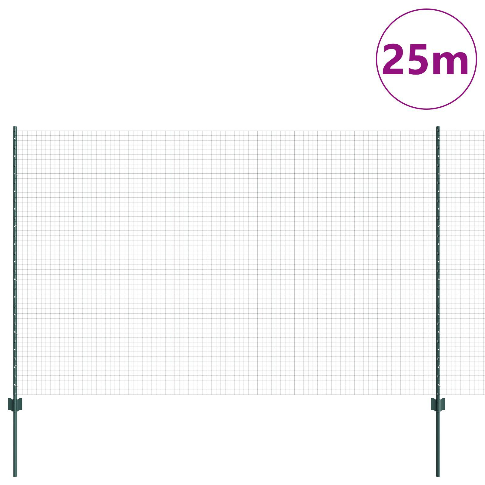 vidaXL Set Gard Set de 2 Verde Metal 25 x 1.5 m Durabil Gard Verde