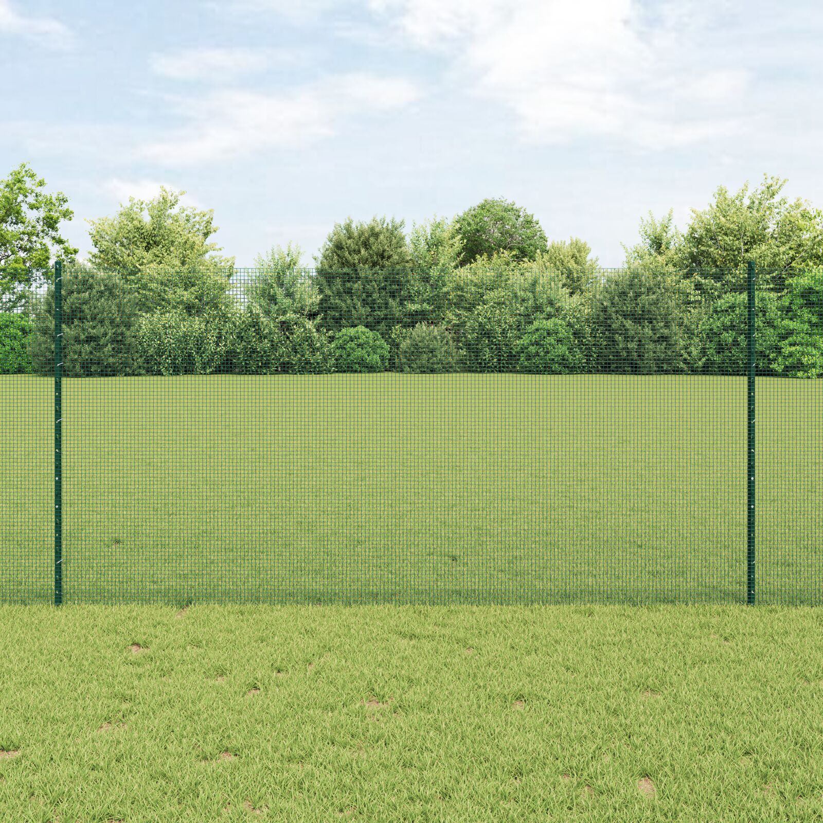 vidaXL Îngrădire cu stâlpi Verde 1.2 x 50 m Oțel vidaXL Îngrădire cu stâlpi Verde 1.2 x 50 m Oțel