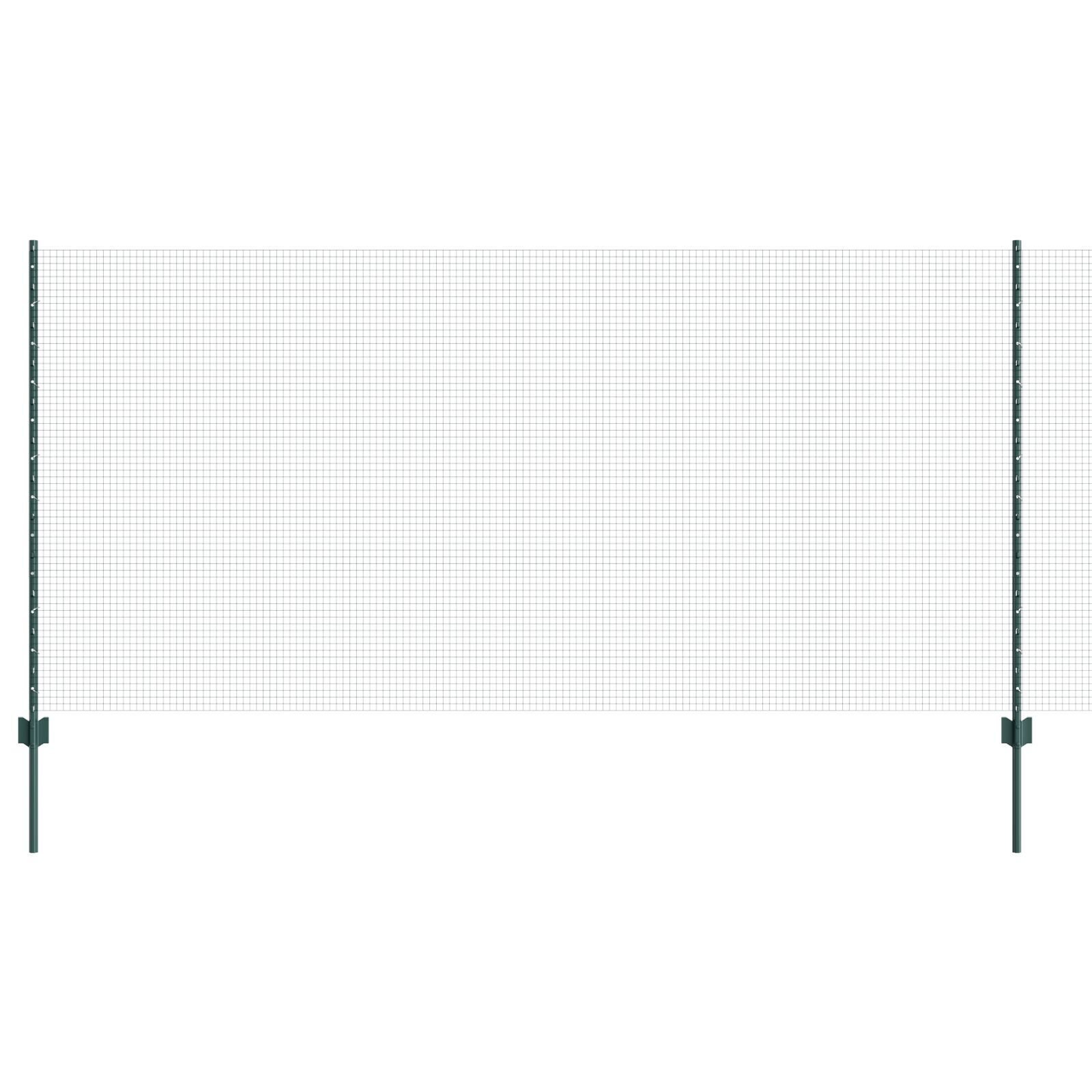 vidaXL Îngrădire cu stâlpi Verde 1.2 x 50 m Oțel
