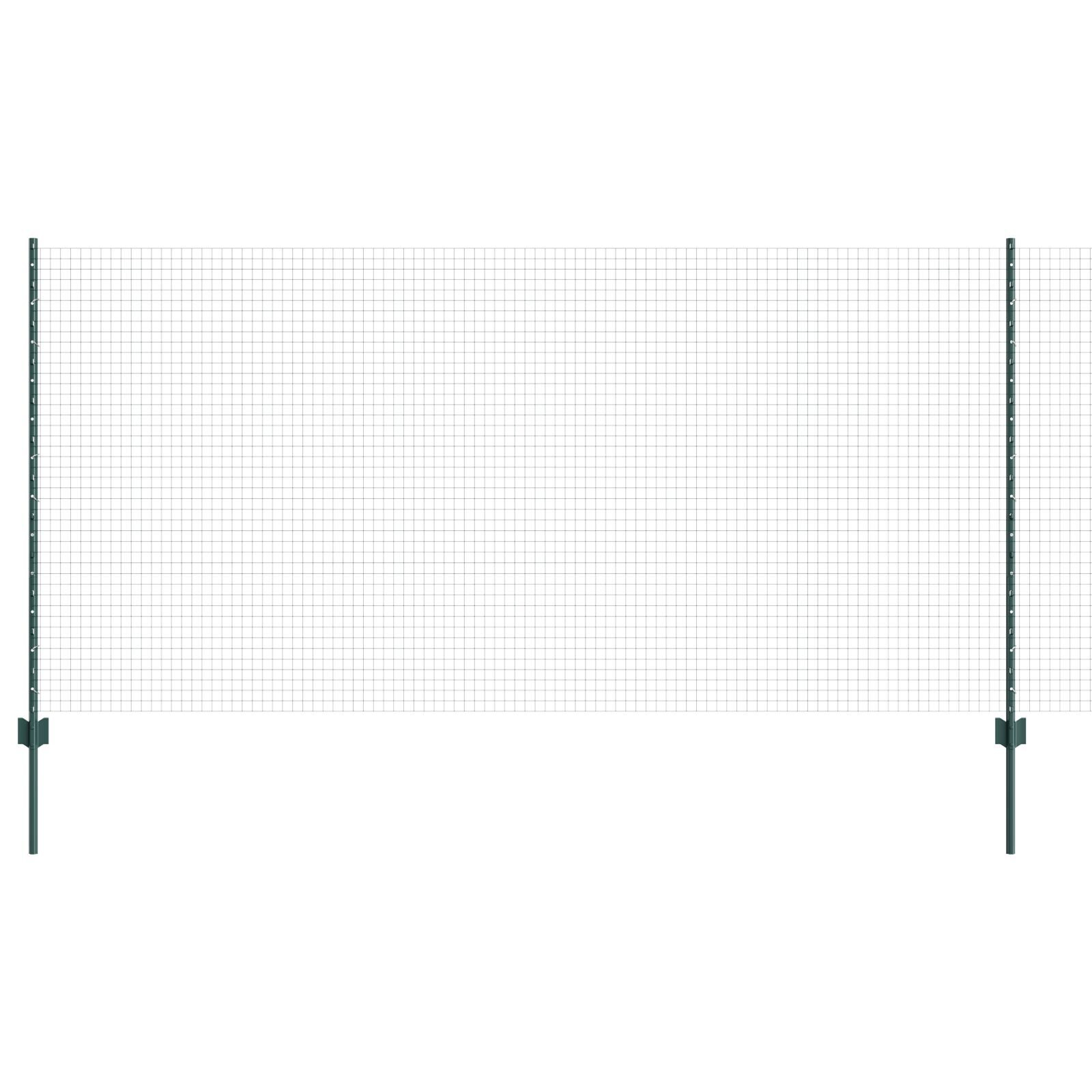 vidaXL Îngrădire cu stâlpi Verde 1.2 x 50 m Oțel
