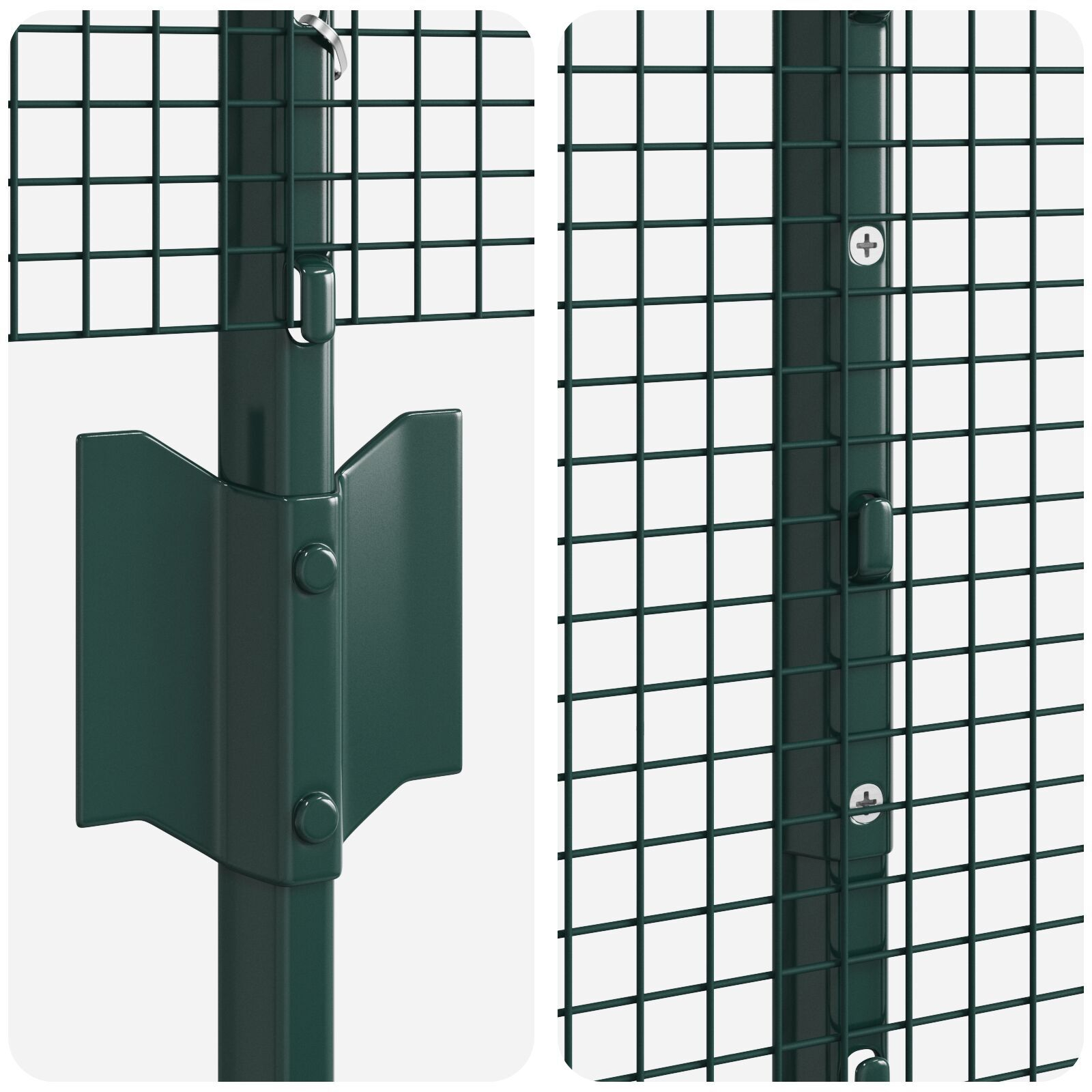 vidaXL Zid de sârmă sudată cu 22 de stâlpi U Verde 1.5x50 m Oțel